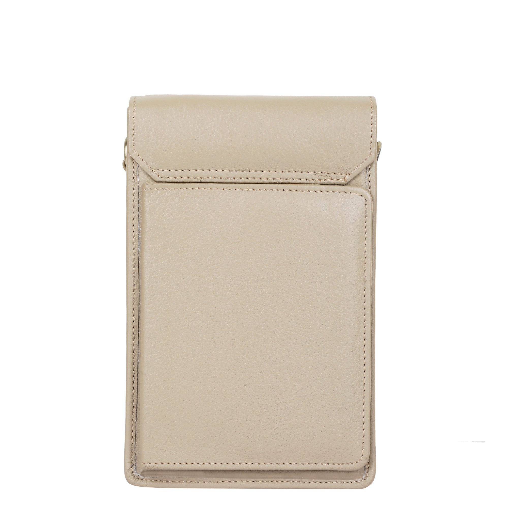 Crossbody Cell Phone Wallet for Ladies in Taupe Colour– Fashionable Leather Phone Purse, Sleek Shoulder Bag, Genuine Leather Travel Sling, Compact Everyday Wallet | Sishka