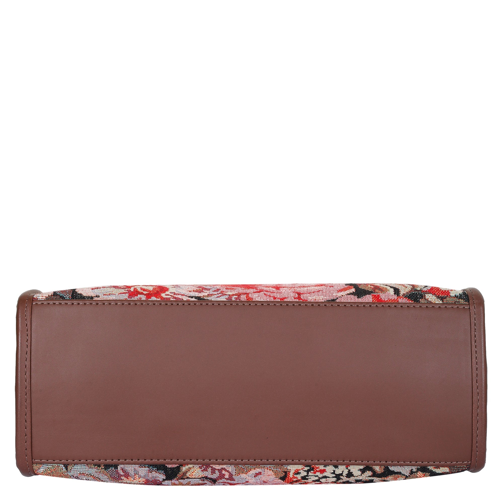 Women’s Floral Tapestry Satchel & Crossbody Bag – Leather-Trimmed Shoulder Purse with Top Handle