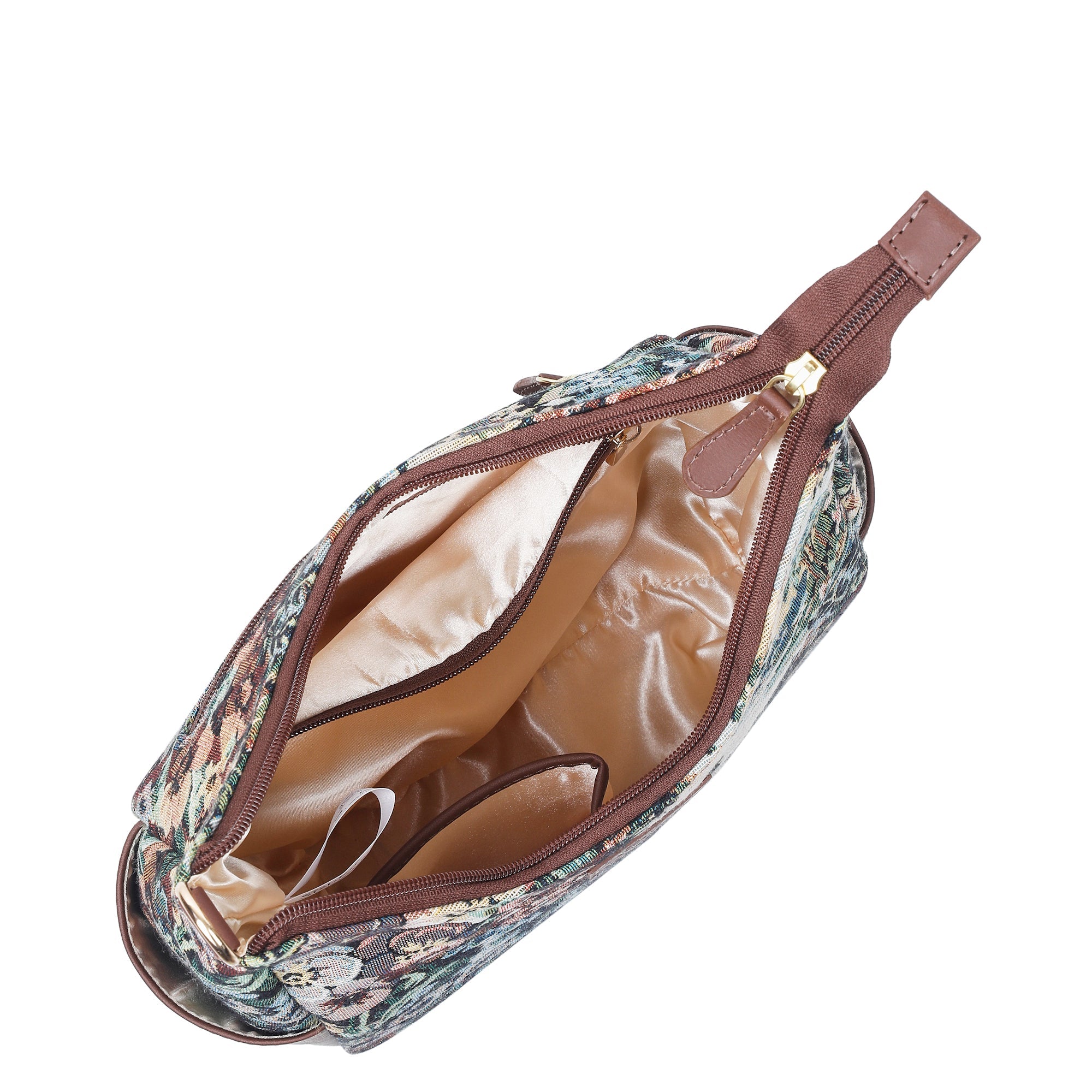 Sishka Women’s Botanical Design Tapestry Hobo Bag | Elegant Leather-Trimmed Shoulder & Crossbody Purse for Casual Outings