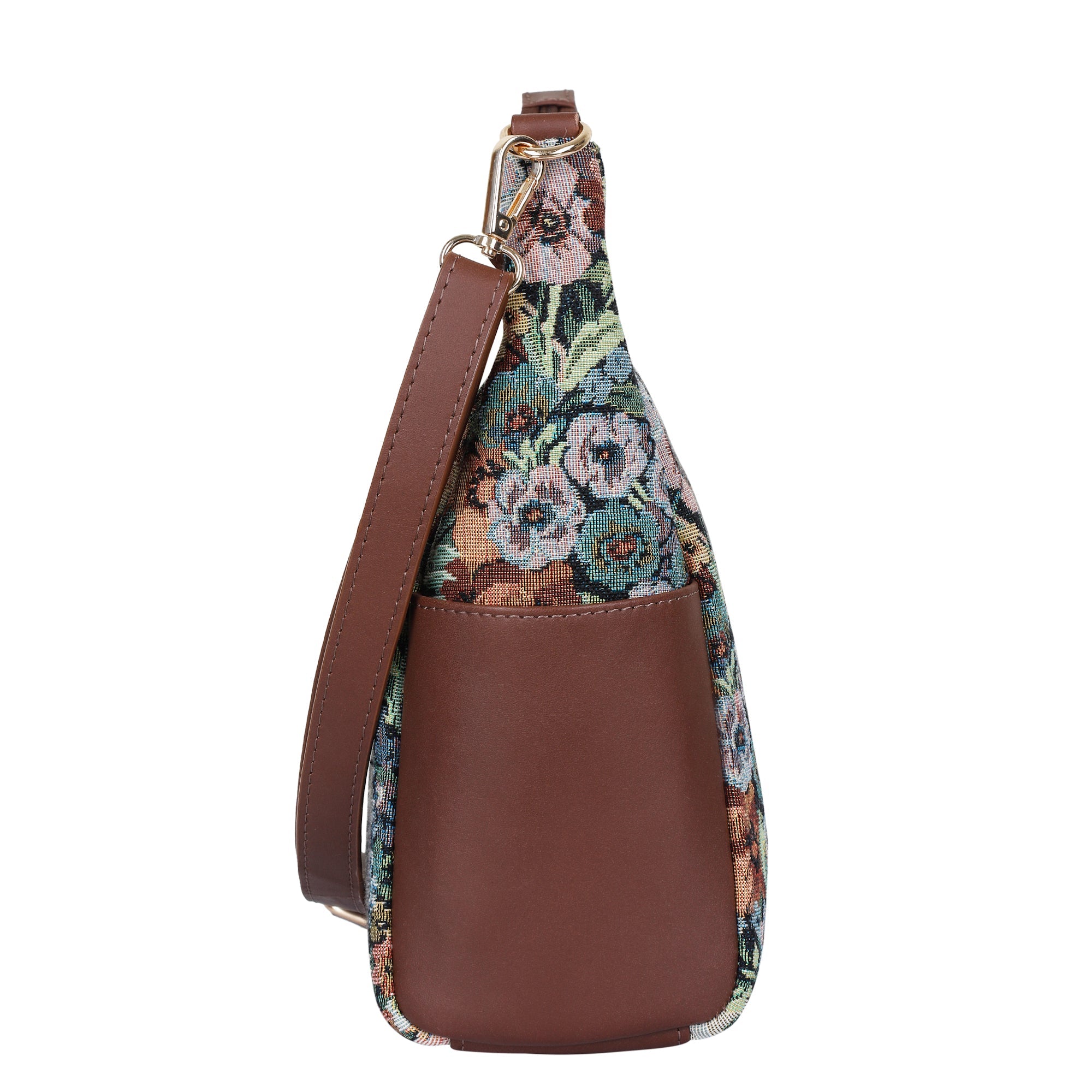 Sishka Women’s Botanical Design Tapestry Hobo Bag | Elegant Leather-Trimmed Shoulder & Crossbody Purse for Casual Outings