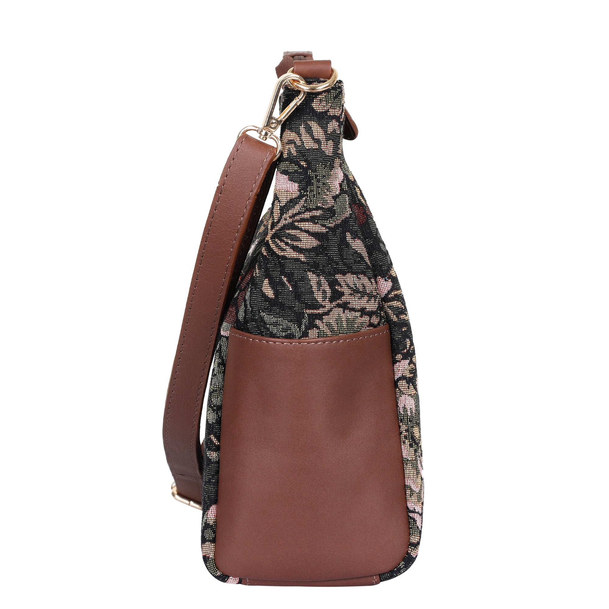 Sishka Women's Hobo Bag in Vintage Tapestry Fabric Pattern | Leather-Trim Crossbody Sling & Shoulder Purse