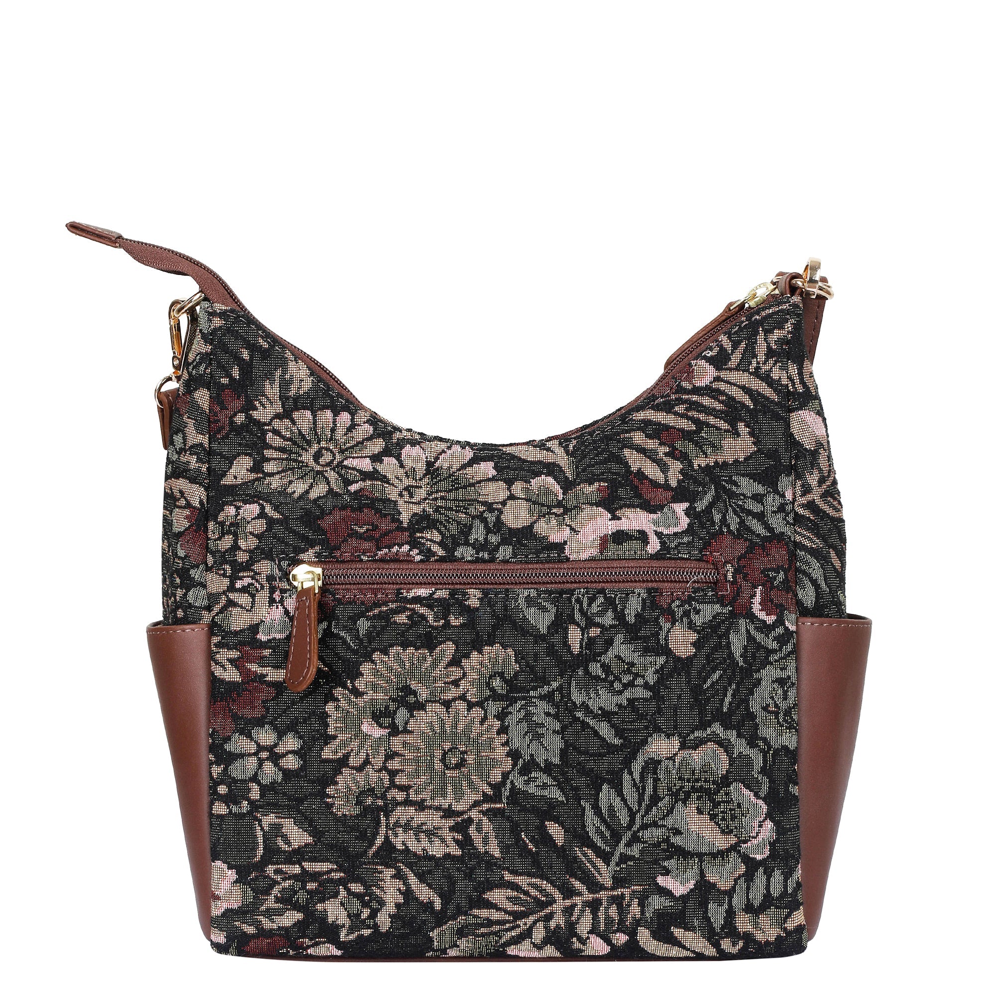 Sishka Women's Hobo Bag in Vintage Tapestry Fabric Pattern | Leather-Trim Crossbody Sling & Shoulder Purse