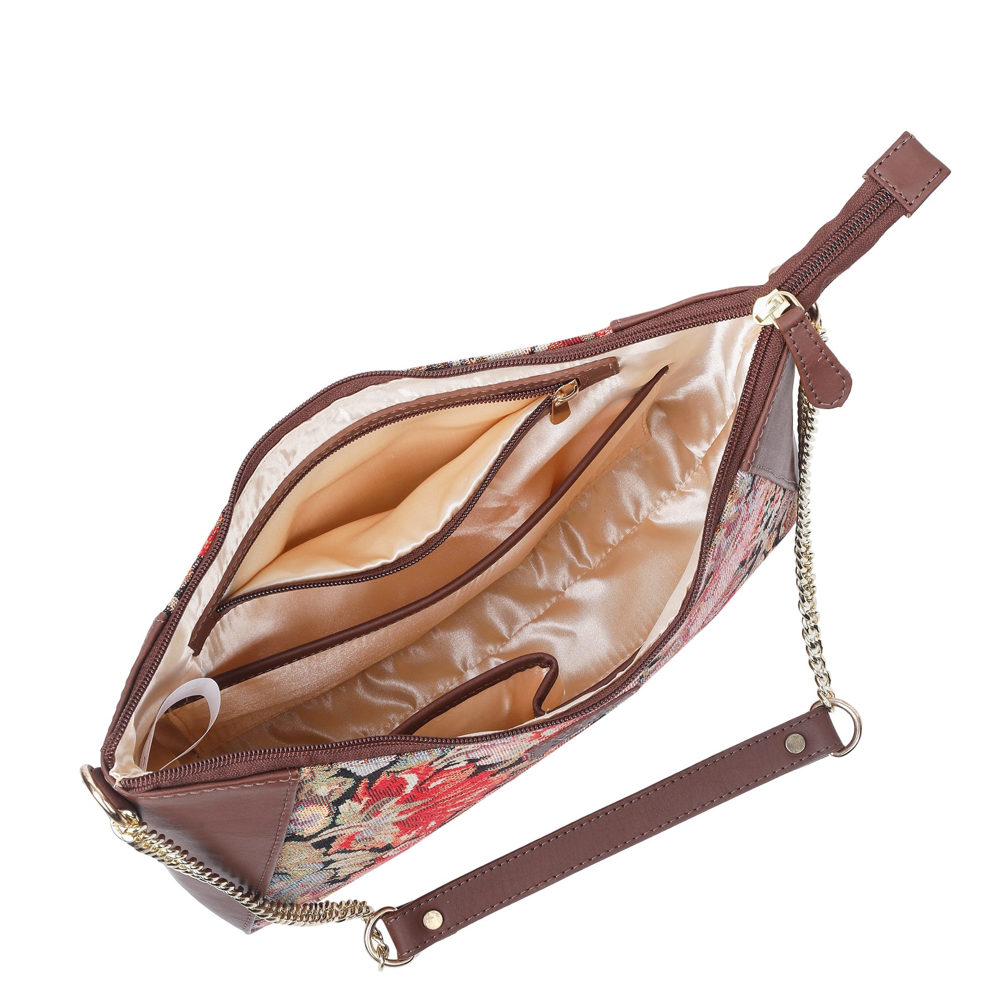 Sishka Ladies Tapestry Hobo Bag in Floral Pattern | Leather-Trimmed Shoulder Bag & Satchel Purse for Everyday Essentials