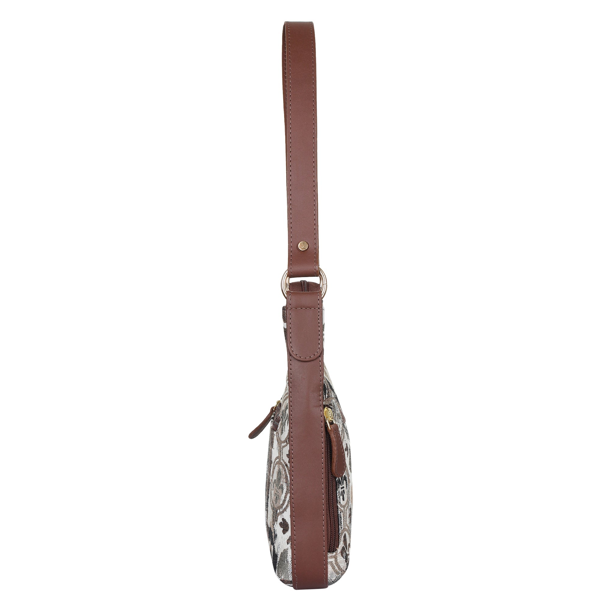 Sishka Abstract Pattern Tapestry Hobo Bag For Women| Elegant Leather Shoulder & Satchel Purse with Leather Strap for Work & Travel