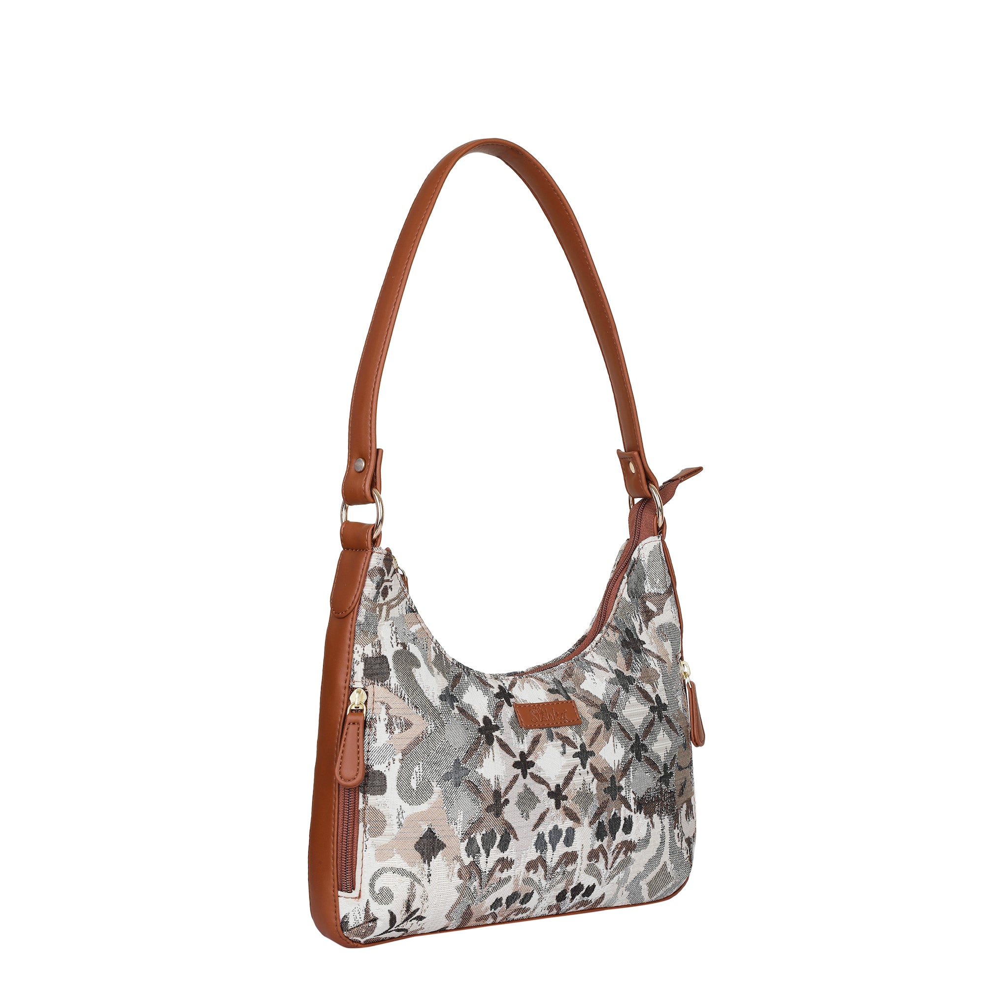 Women’s Abstract Tapestry Hobo Shoulder Bag – Versatile Sling Satchel with Vegan Leather Strap & Classic Top Handle
