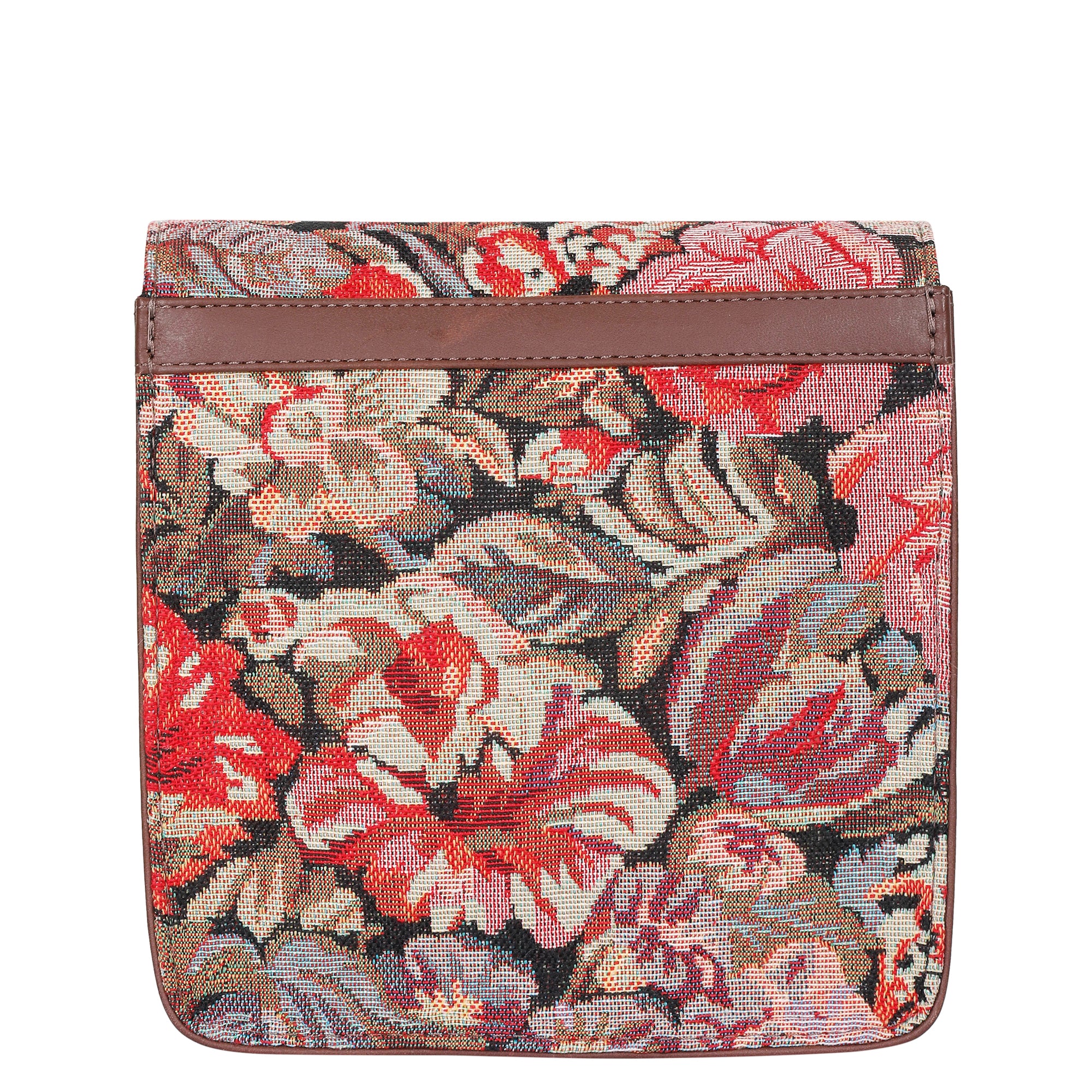 Sishka Floral Design Tapestry Fabric Crossbody Sling Bag for Women – Fashionable Messenger & Shoulder Purse with Leather Trim and Detachable Strap for Travel & Outings