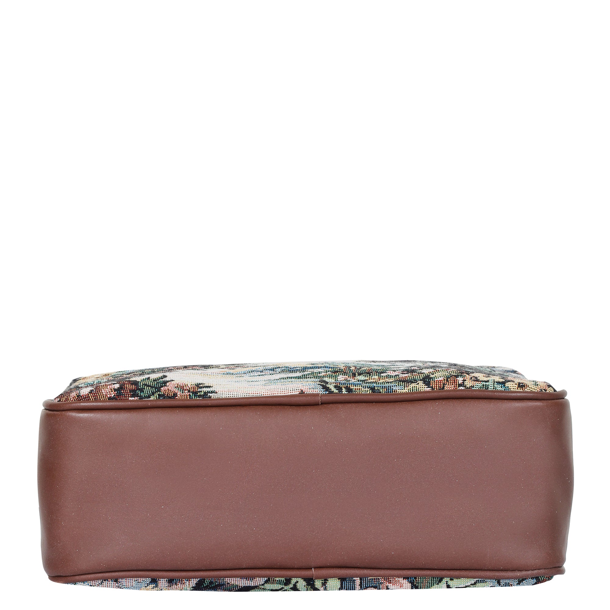 Women’s Floral Tapestry Crossbody Sling Bag – Vintage Inspired Shoulder Purse with Leather Trim