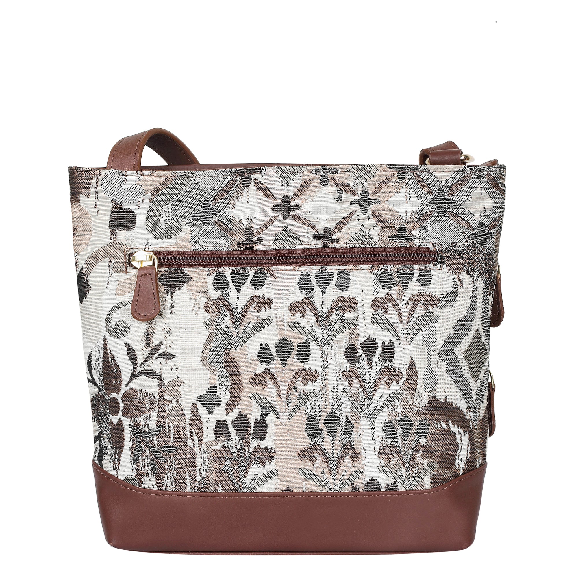 Sishka Abstract Tapestry Crossbody Sling Bag for Women – Shoulder & Messenger Purse with Leather Trim and Adjustable Strap