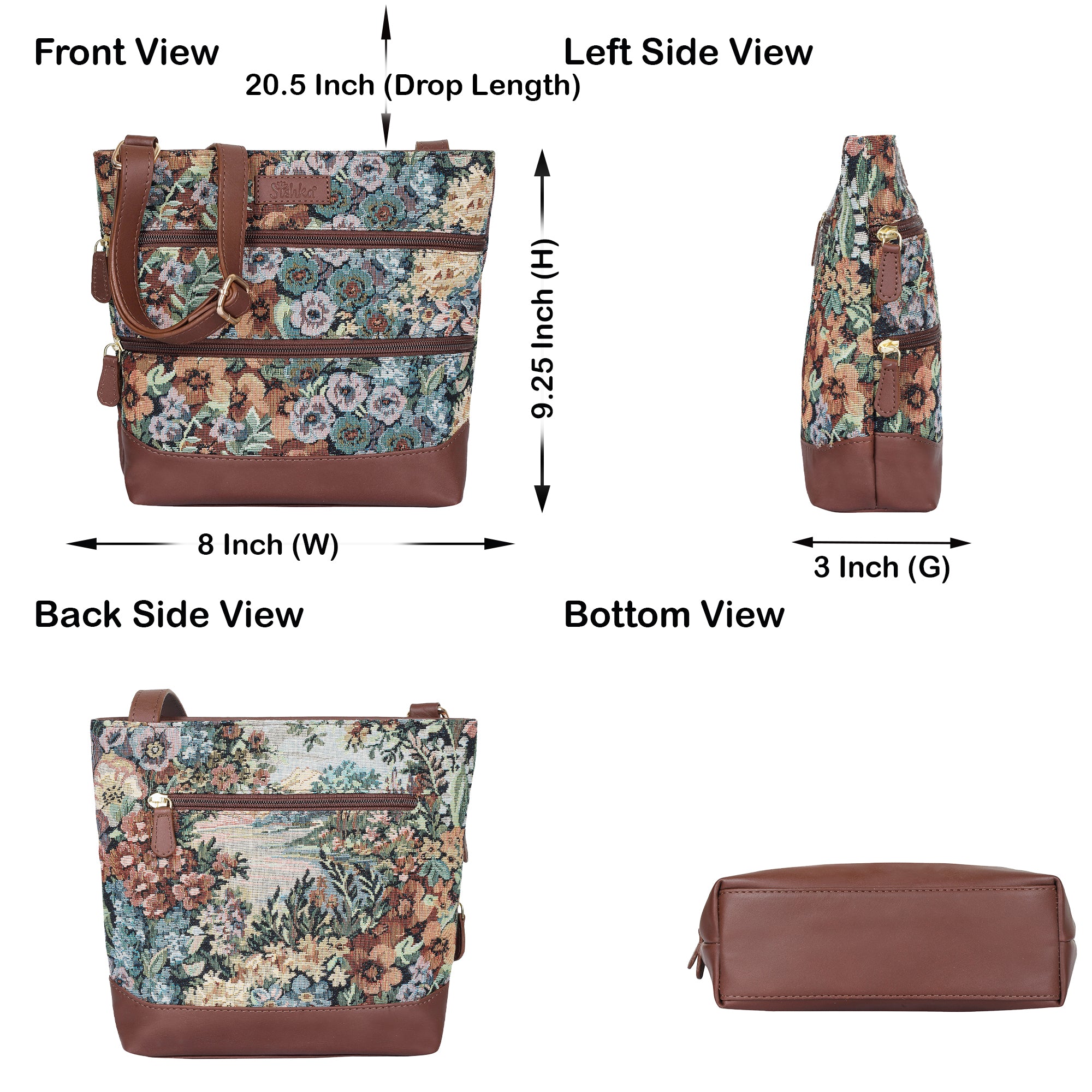 Botanical Tapestry Crossbody Bag – Women’s Shoulder & Messenger Purse