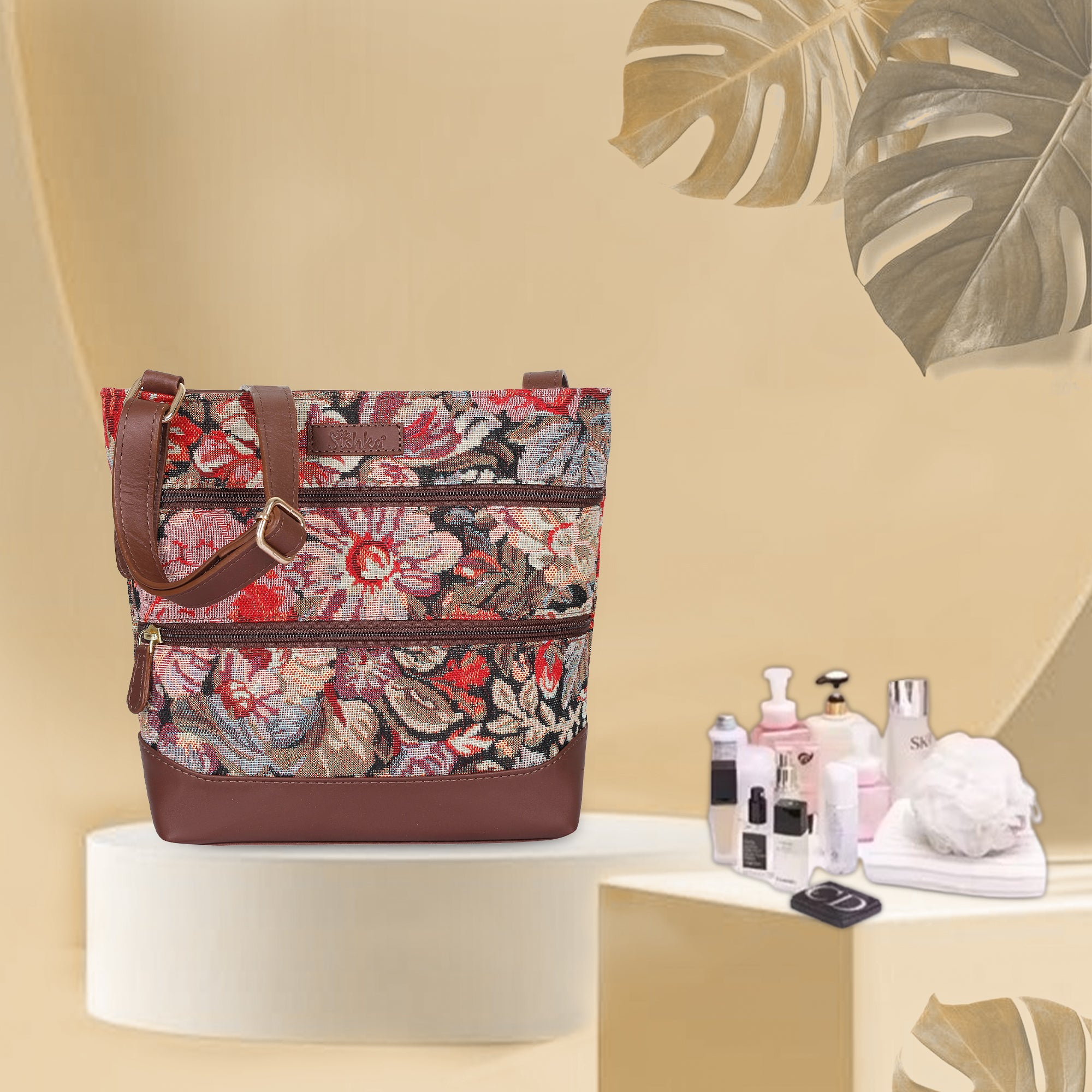 Floral Tapestry Crossbody Sling Bag – Women’s Shoulder & Messenger Purse