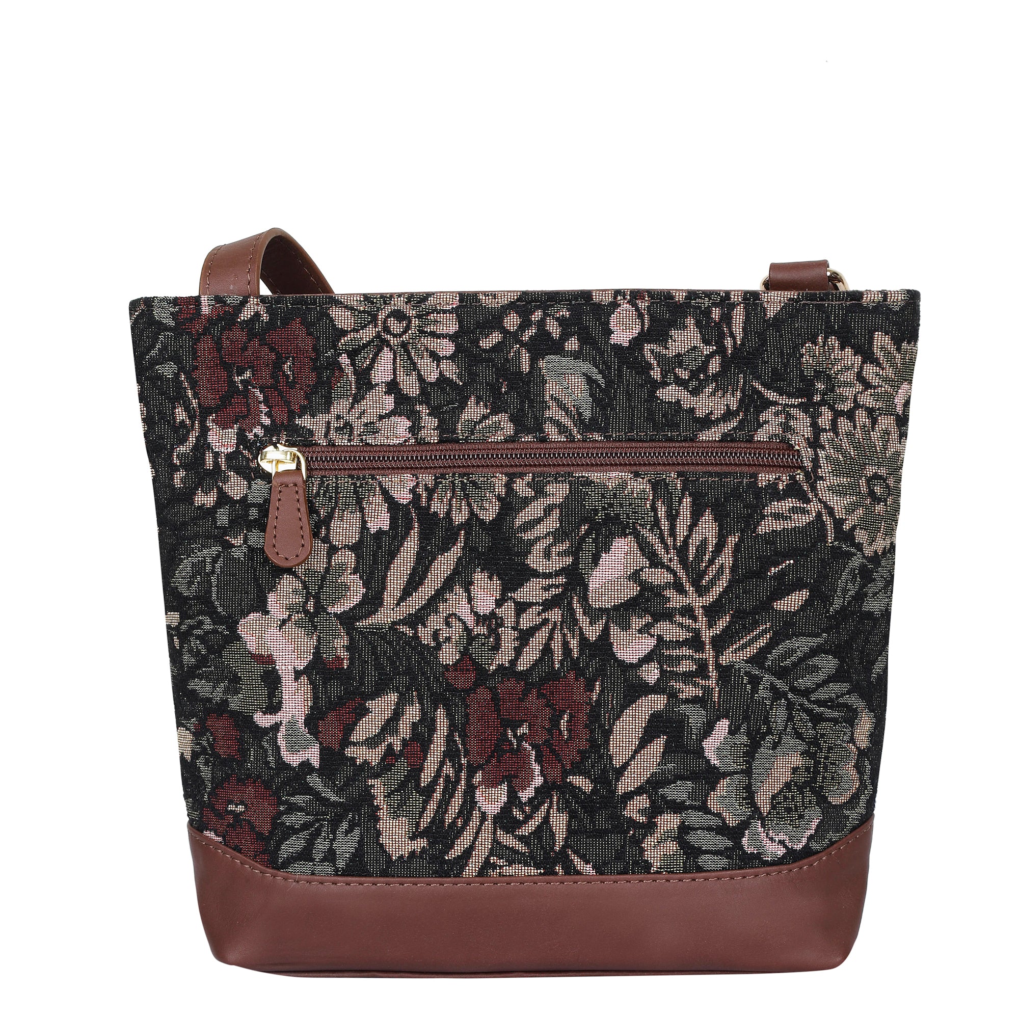 Vintage Tapestry Crossbody Sling Bag for Women – Shoulder & Messenger Purse with Leather Trim