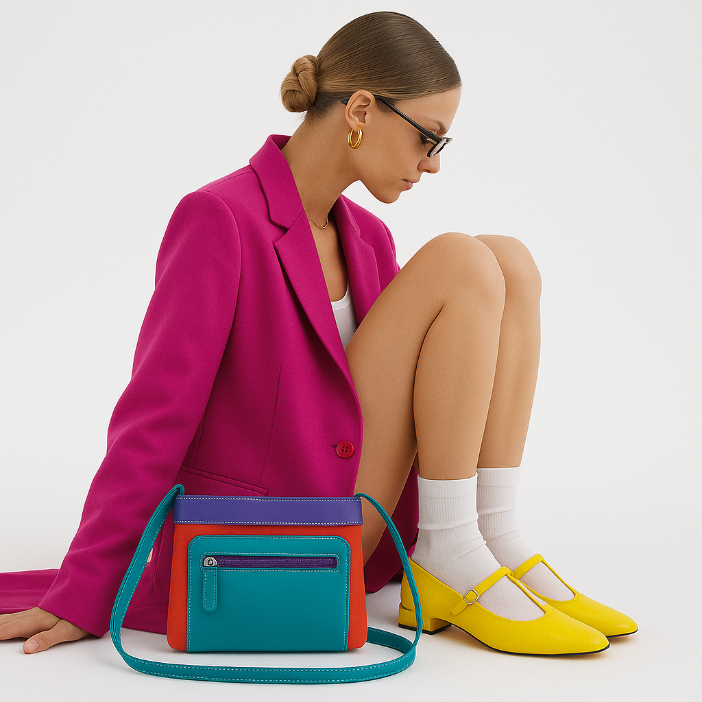 Genuine Leather Women’s Crossbody Sling Bag – Multicolour Shoulder Purse– Ladies Travel Bag for Work, Shopping & Casual Outings