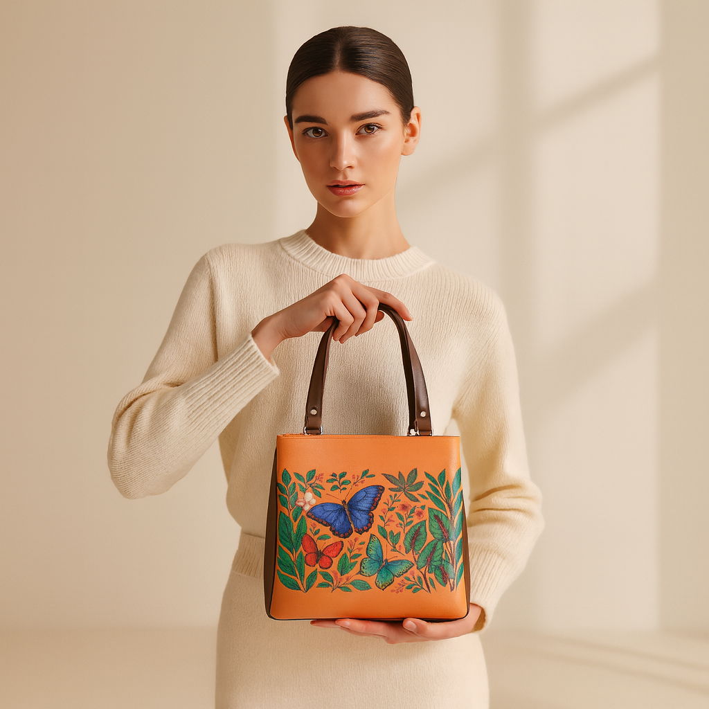 Women’s Printed Leather Tote Shoulder Bag – Multi-Compartment Handbag for Daily Use, Work & Travel