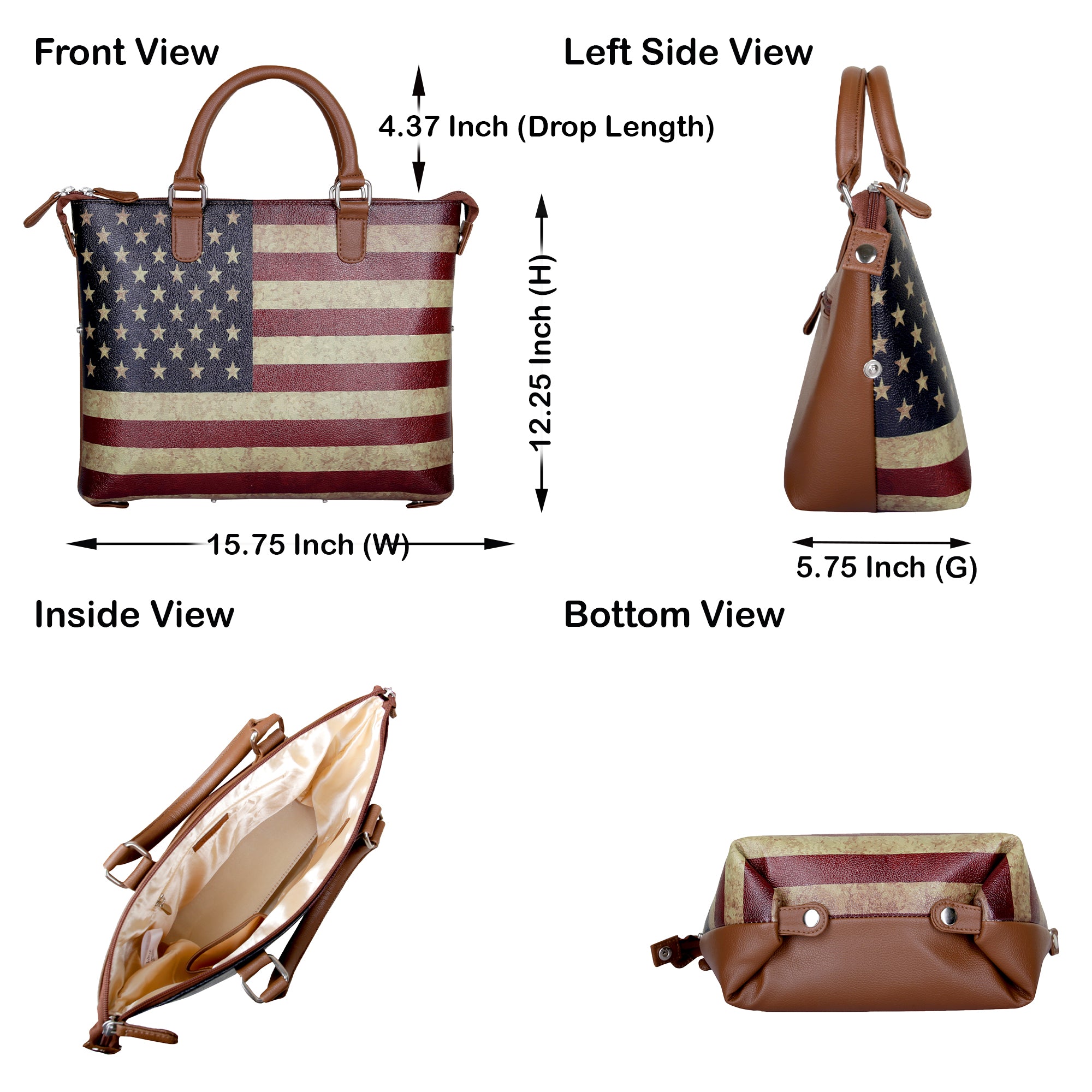 Women’s Genuine Leather 3-in-1 Printed Convertible Shoulder Bag – Stylish Top Handle Crossbody & Handbag Purse – Everyday Use