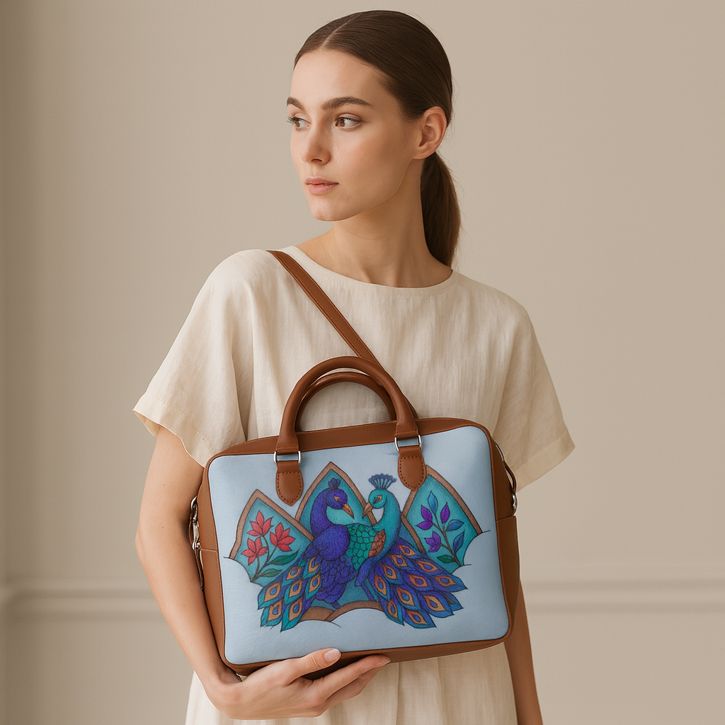 Women's Leather Crossbody Bag with Top Handle – Versatile Printed Shoulder, Tote & Business Handbag – Work, Travel & Daily Use