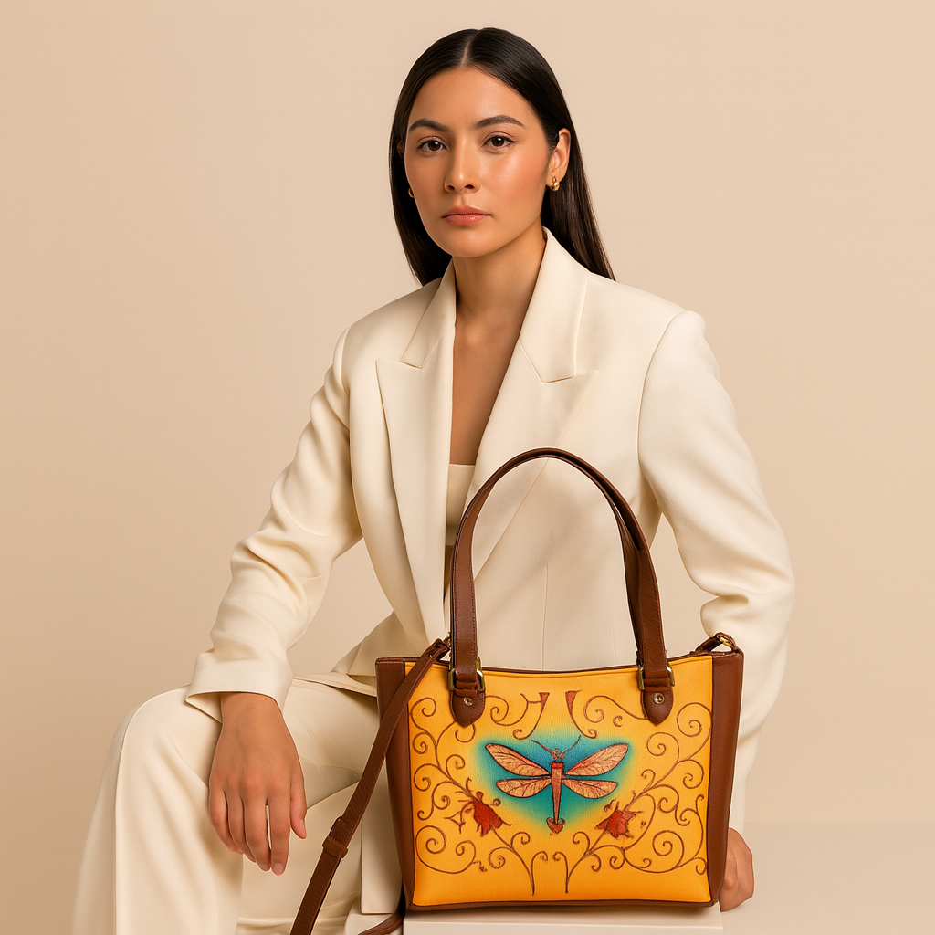 Ladies’ Printed Leather Shoulder Tote Bag– Handbag, Sling & Top Handle Purse – Ideal for Office, Travel & Everyday Use