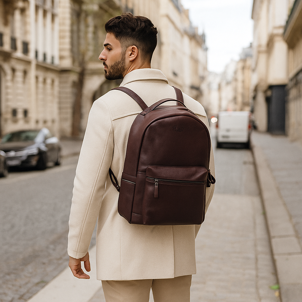 Genuine Leather Brown Backpack |16" H Travel Backpack for Women & Men | Multipurpose Daypack- Business, Office, Work, Gifting