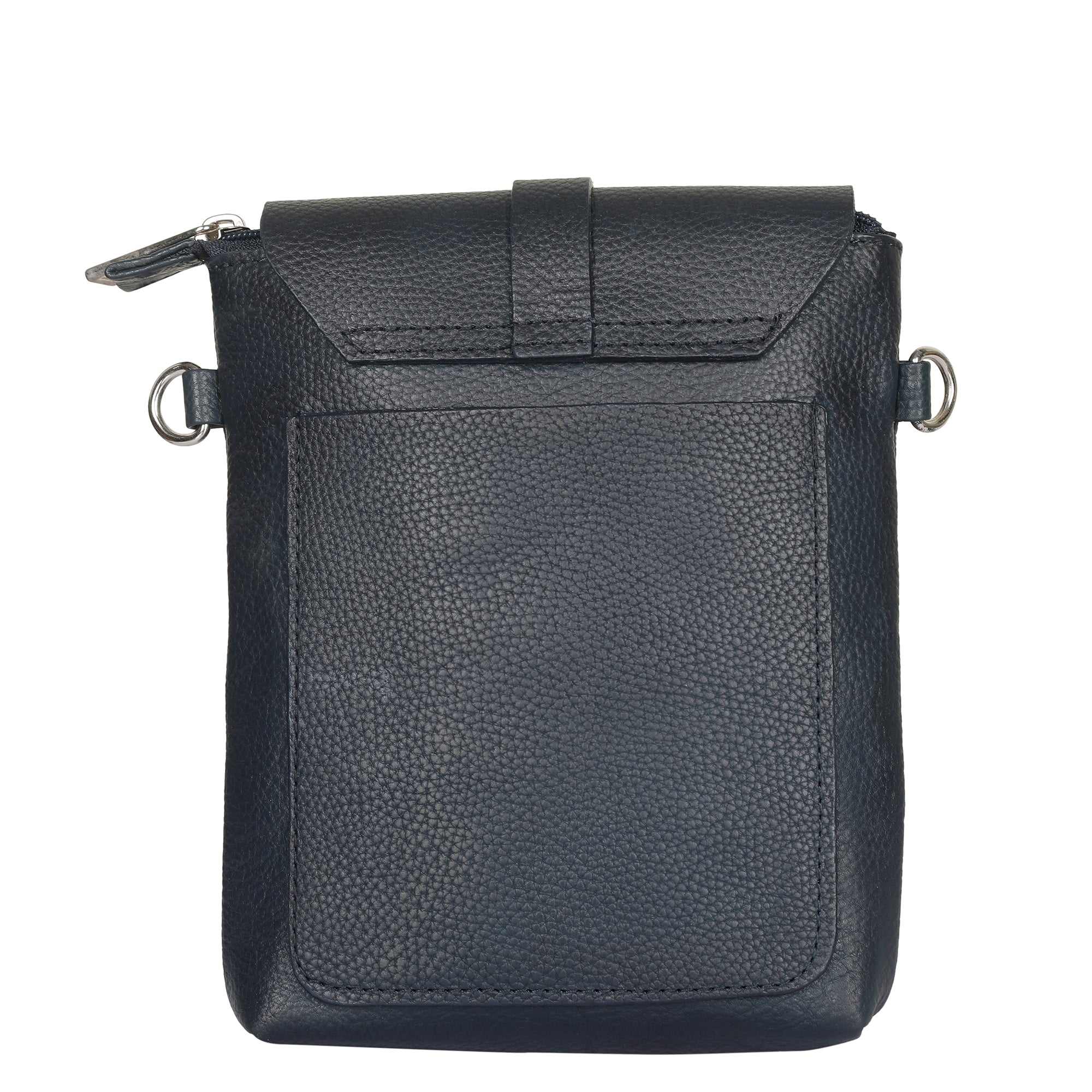 Leather Navy Blue Messenger Bag for Men & Women –Small Crossbody Shoulder Bag, Side Sling Bag for Travel, Work & Daily Use