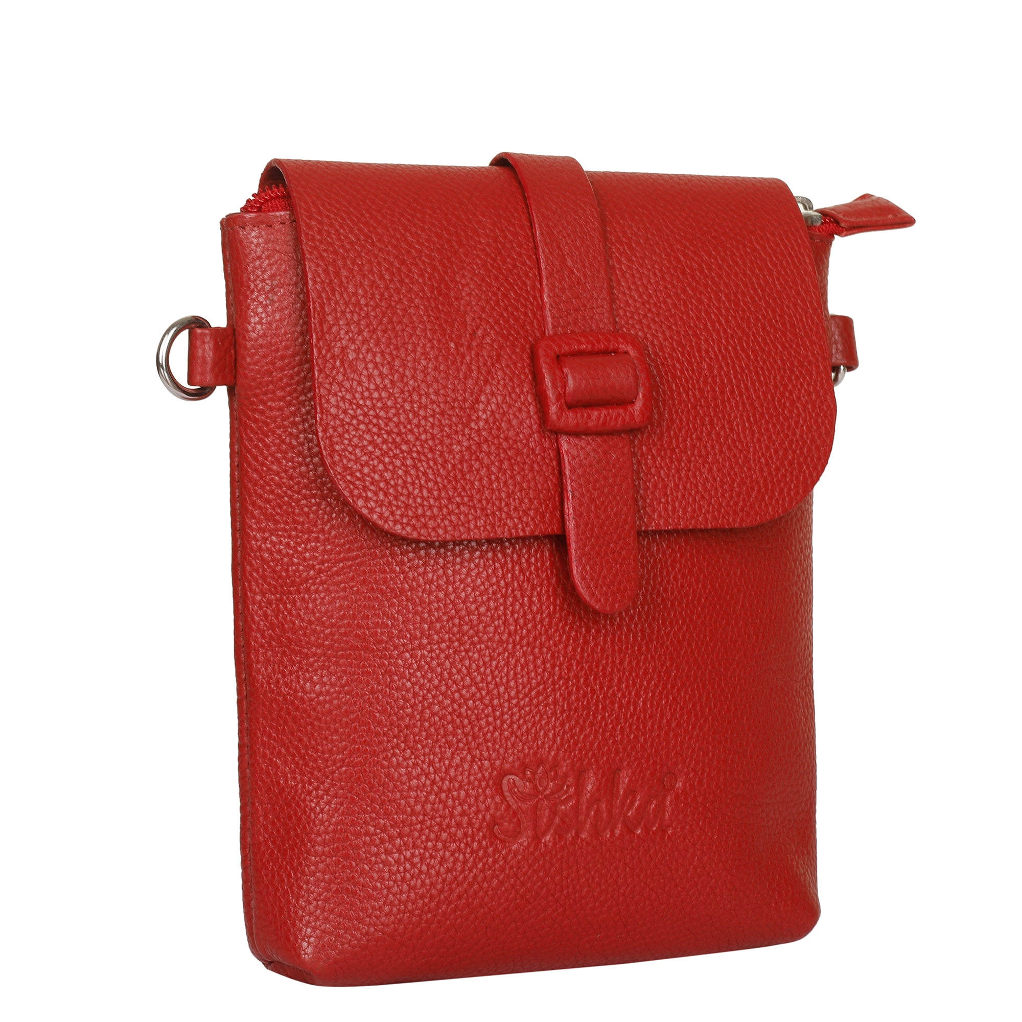 Leather Red Messenger Bag for Men & Women –Small Crossbody Shoulder Bag, Side Sling Bag for Travel, Work & Daily Use