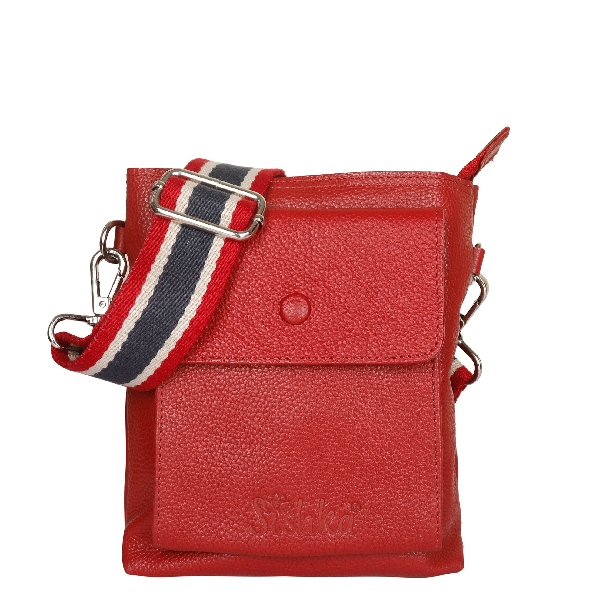 Leather Crossbody Shoulder Bag for Men & Women – Stylish Sling Messenger Bag for Work, Business, Travel & Everyday Use- Red