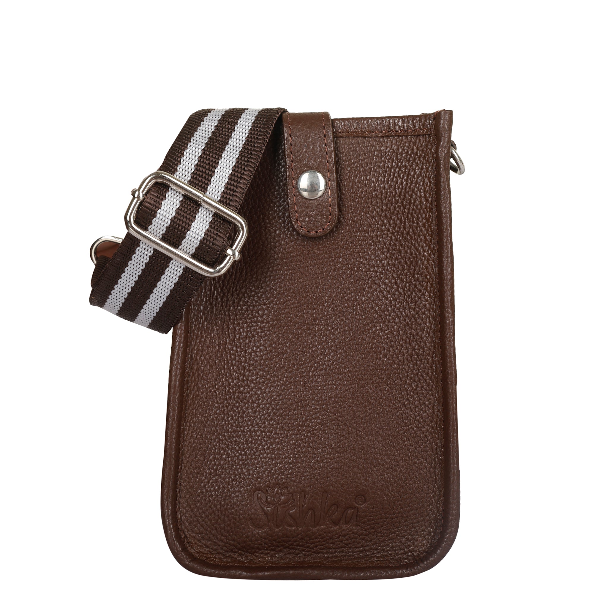 Light Brown -Leather Crossbody Phone Sling Wallet Bag – Shoulder Messenger Bag for Daily Use, Work & Travel for Men and Women