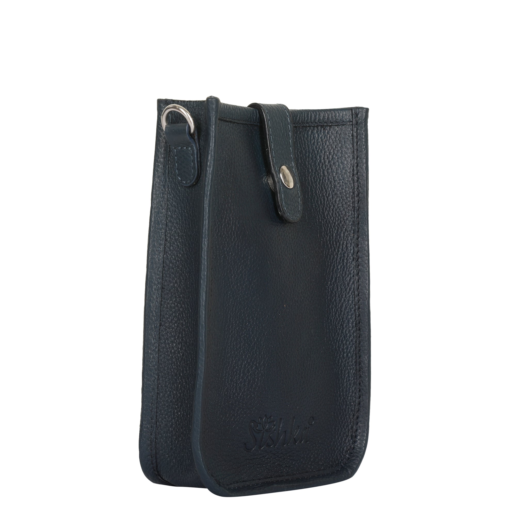 Navy Blue -Leather Crossbody Phone Sling Wallet Bag – Shoulder Messenger Bag for Daily Use, Work & Travel for Men and Women
