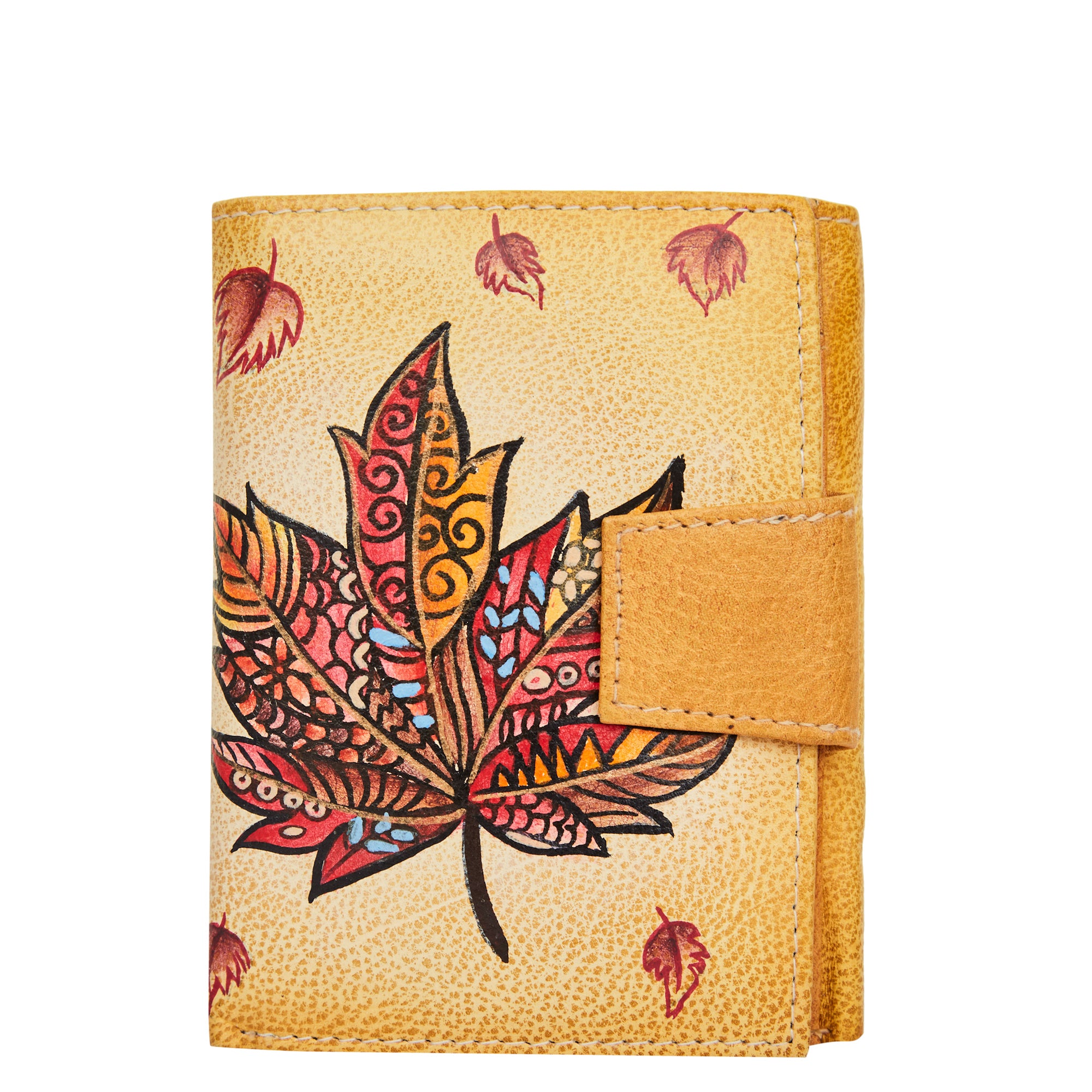 Hand-Painted Women's Trifold Wallet with Canadian Art Motif