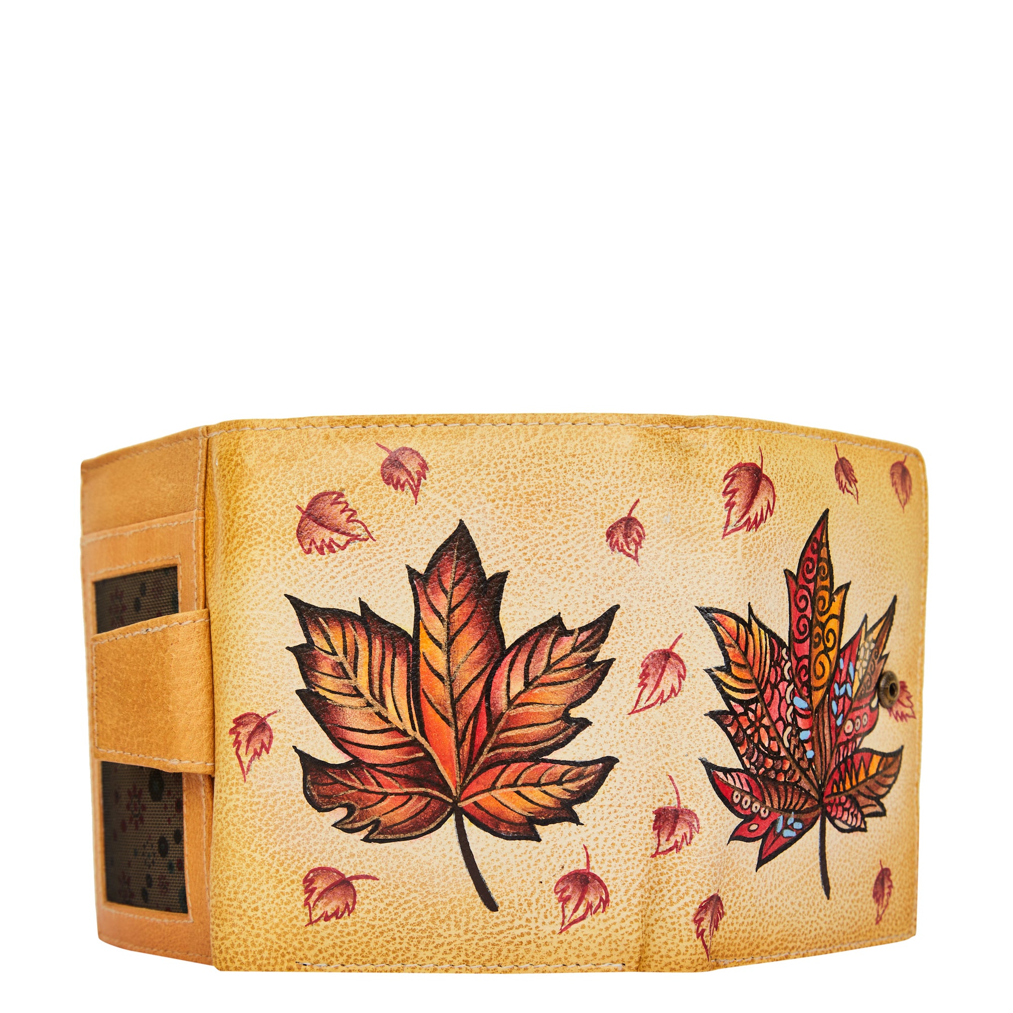 Hand-Painted Women's Trifold Wallet with Canadian Art Motif