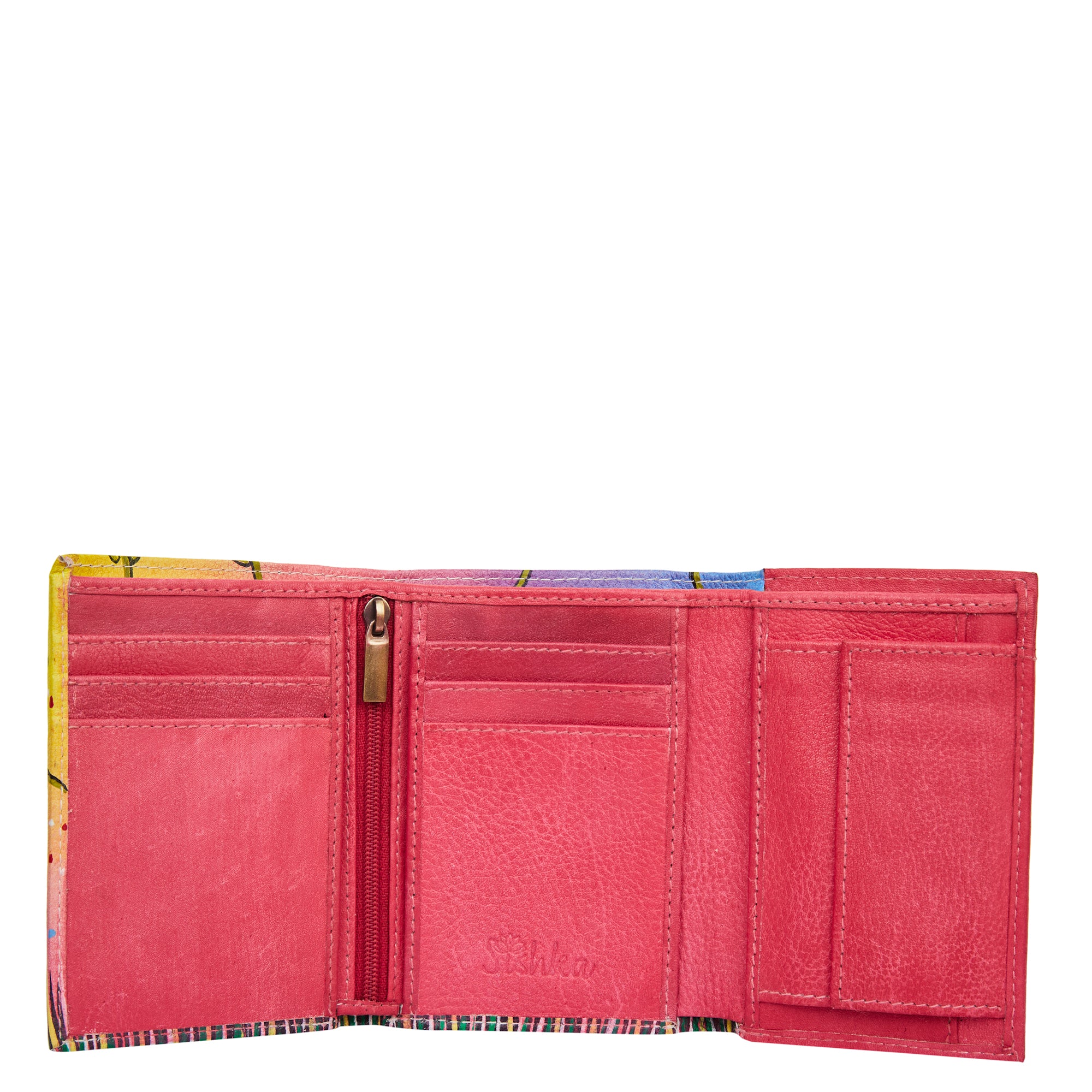 Women’s Hand-Painted Trifold Wallet with Cat Design