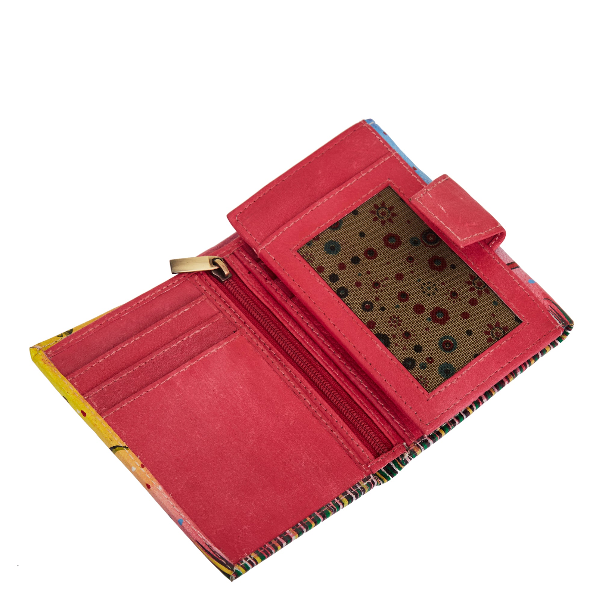 Women’s Hand-Painted Trifold Wallet with Cat Design