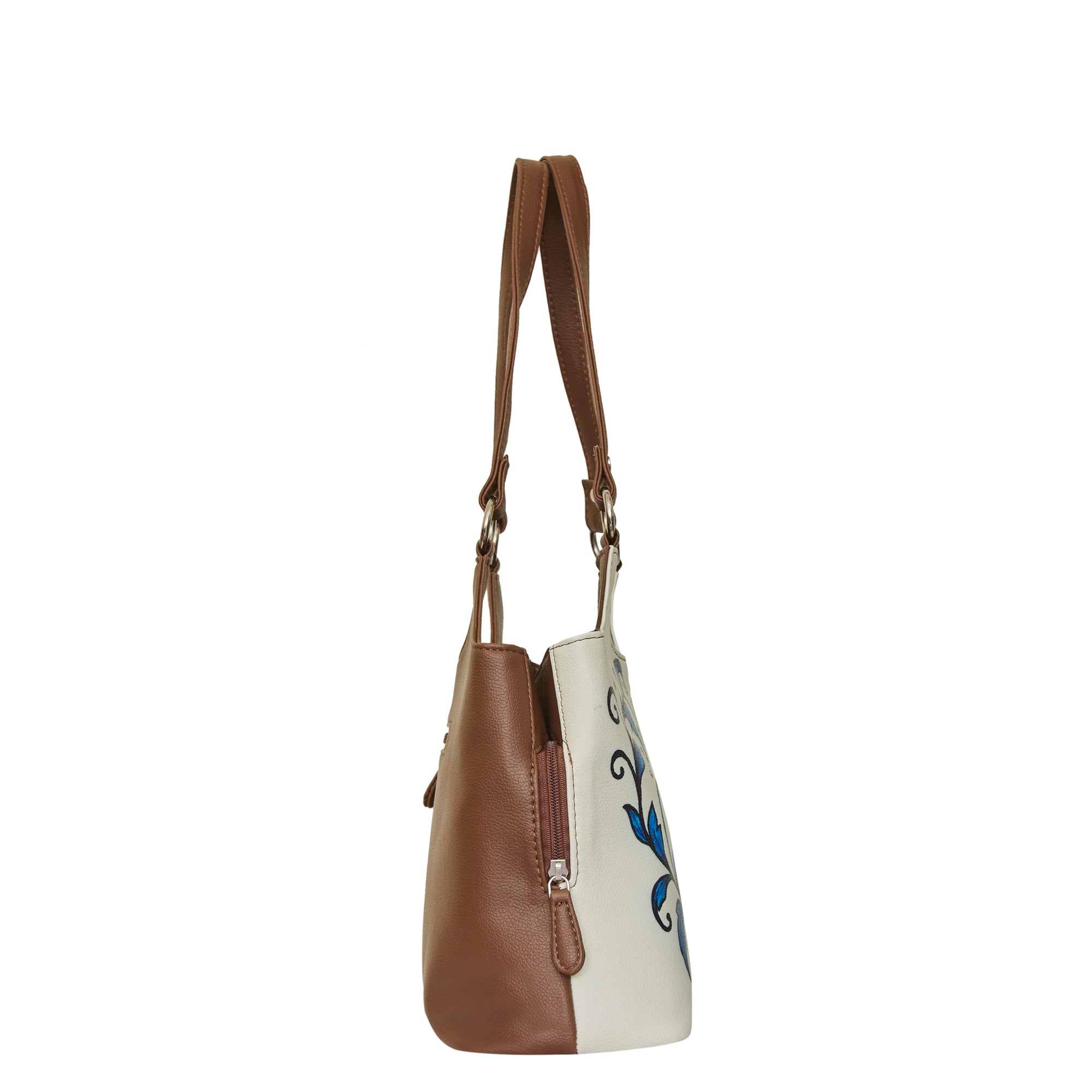 Printed Genuine Leather Shoulder Tote Bag for Women – Stylish Top Handle Handbag Purse– Travel, Office & Daily Use