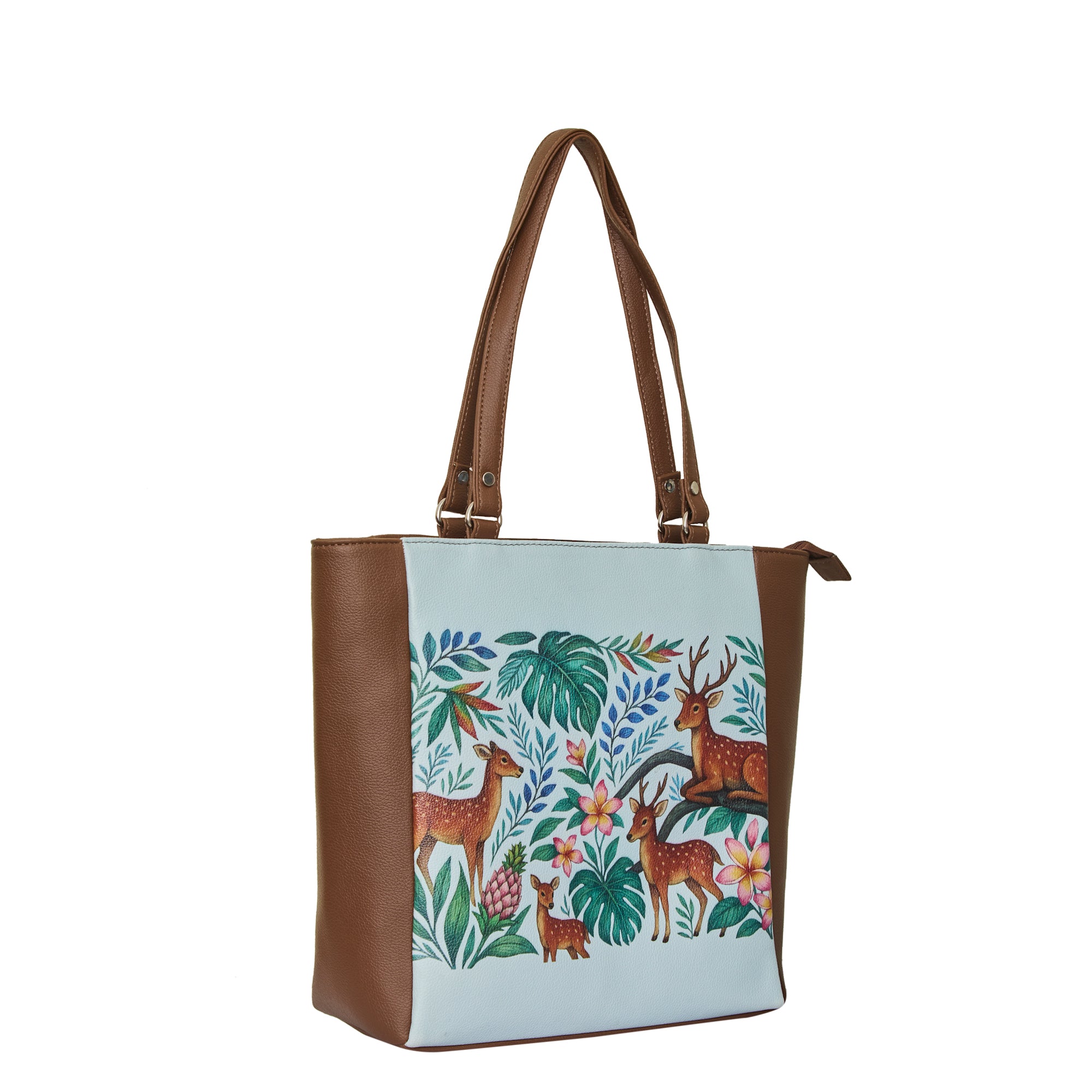 Genuine Leather Ladies' Shoulder Tote Bag– Printed Top Handle Handbag for Women – Work, Travel & Daily Use