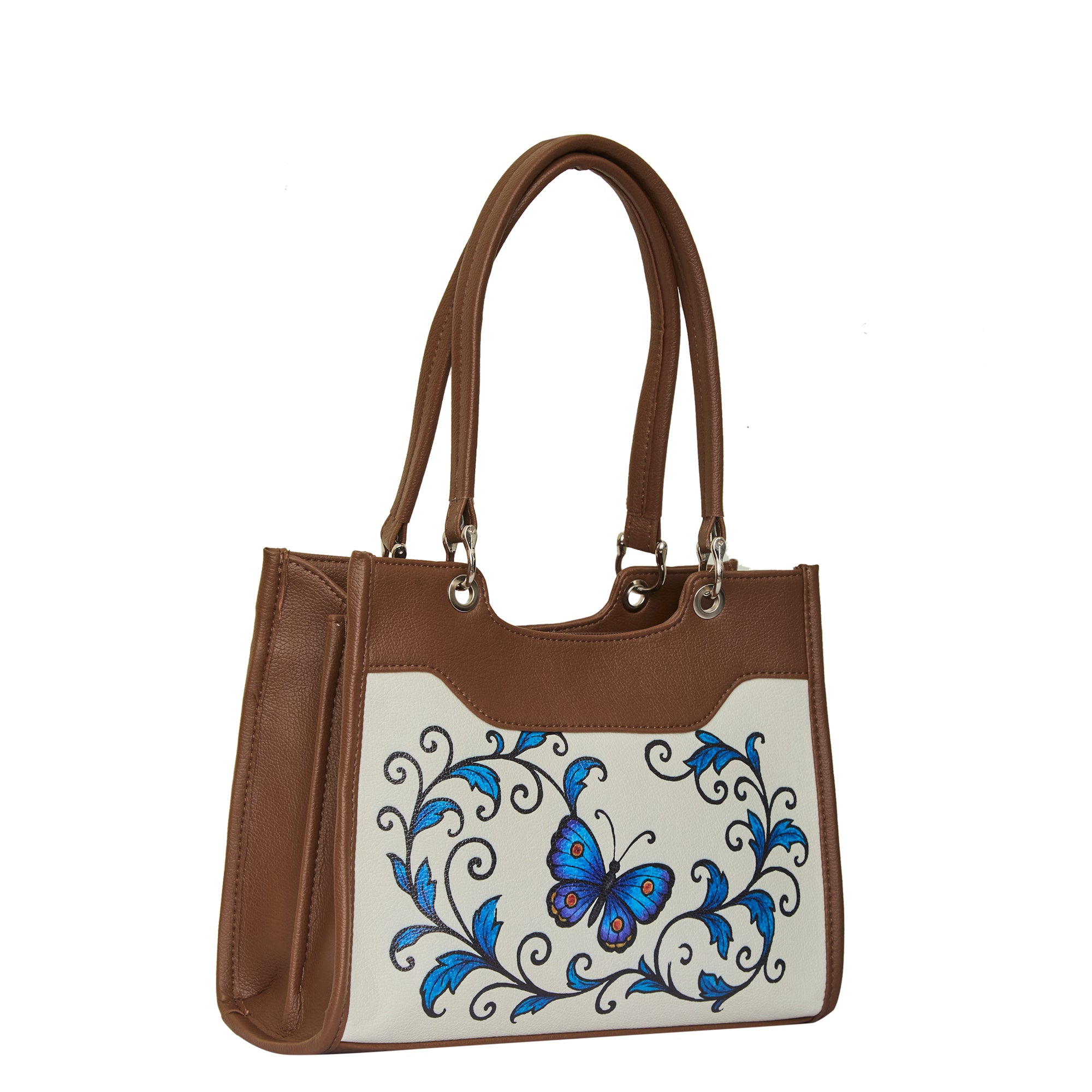 Women’s Printed Genuine Leather Satchel Handbag – Crossbody, Shoulder & Top Handle Bag – Ideal for Office, Work, Travel & Daily Use