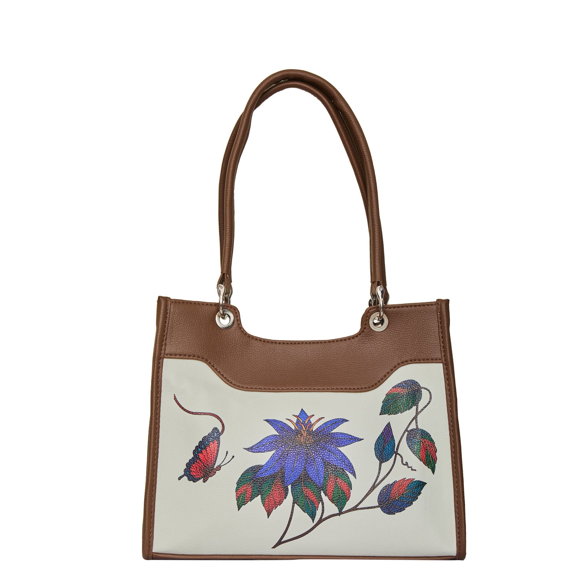 Women’s Printed Genuine Leather Satchel Handbag – Crossbody, Shoulder & Top Handle Bag – Ideal for Office, Work, Travel & Daily Use