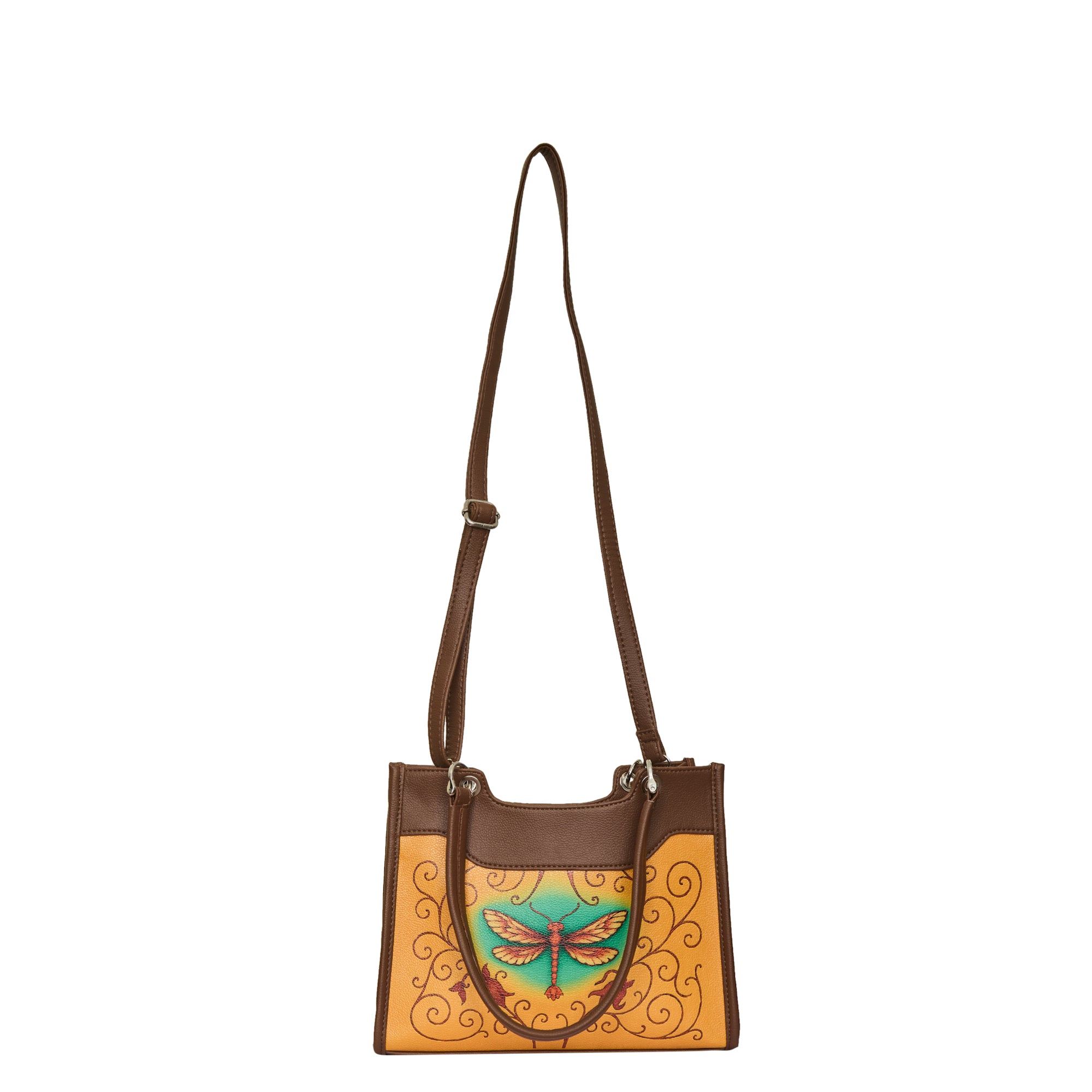 Women’s Printed Genuine Leather Satchel Handbag – Crossbody, Shoulder & Top Handle Bag – Ideal for Office, Work, Travel & Daily Use