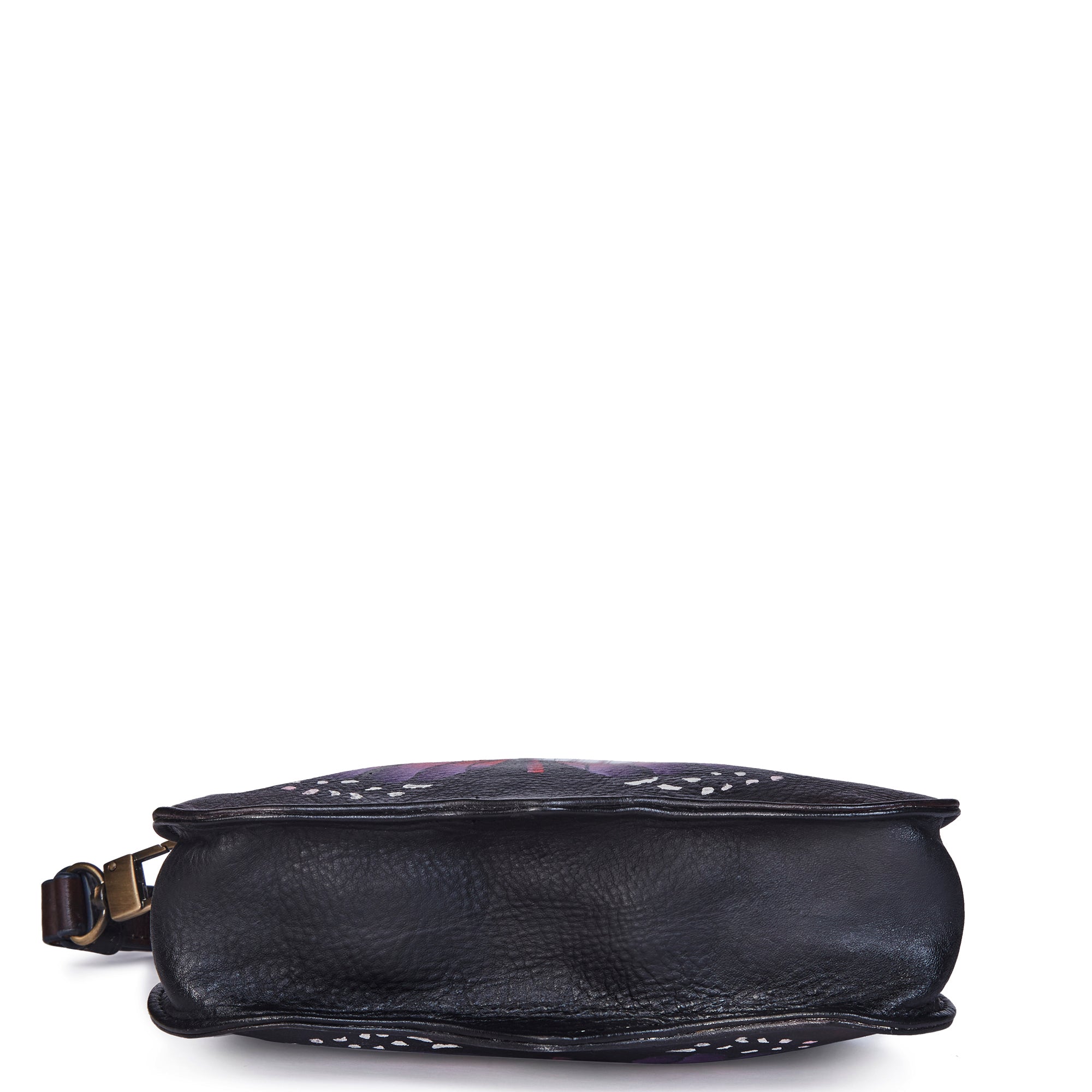 Hand Painted Purple Butterfly-Shaped Crossbody Bag