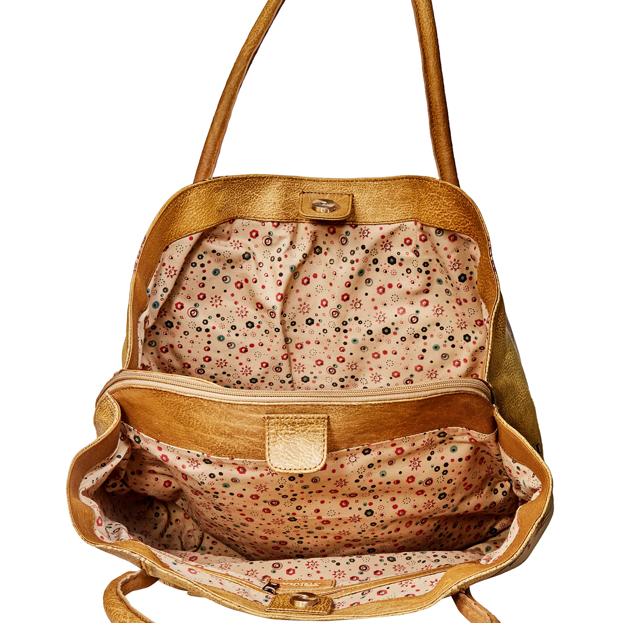 Hand-Painted Leather Traveler's Tote Bag - Canada Design