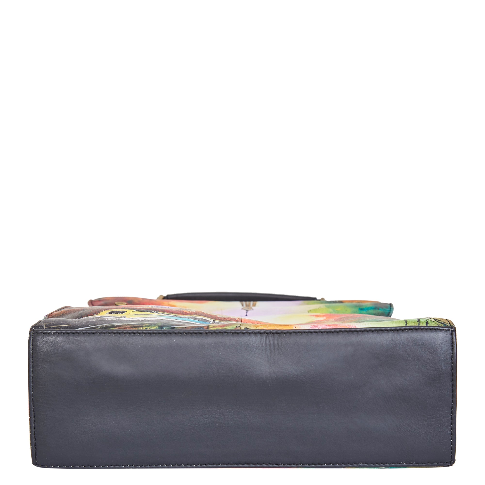 Sishka Hand-Painted Women's Leather Crossbody – Eiffel Tower Art, Stylish & Spacious Satchel with Detachable Straps.
