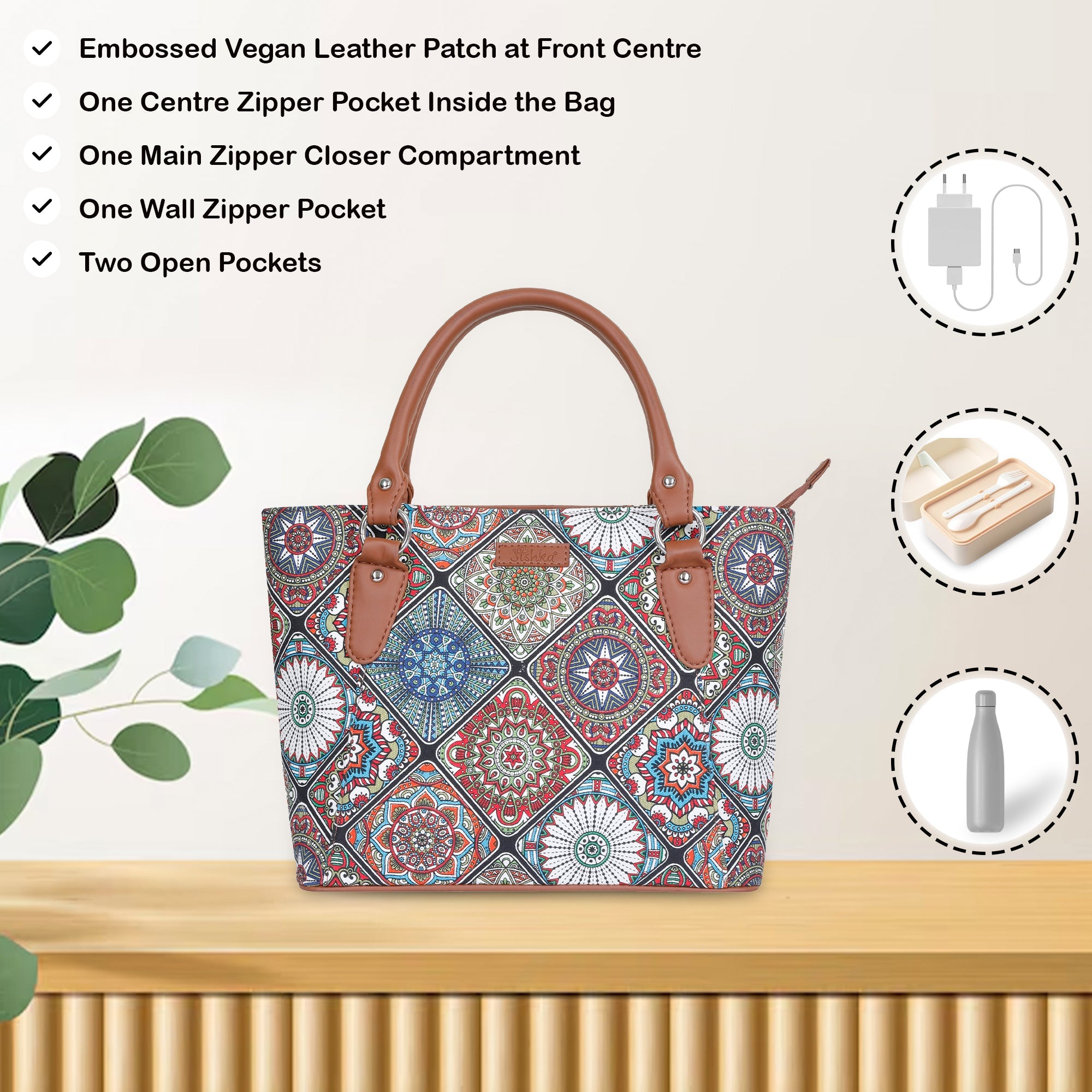 Sishka Multicolour Hand Bag – Canvas Tote & Shoulder Purse for Women’s Daily Use