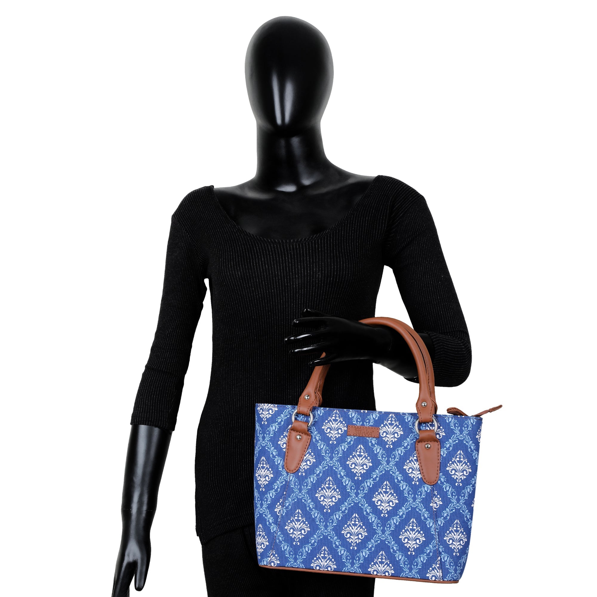 Sishka Blue Hand Bag –Stylish Canvas Shoulder Tote for Women’s Travel & Work Use