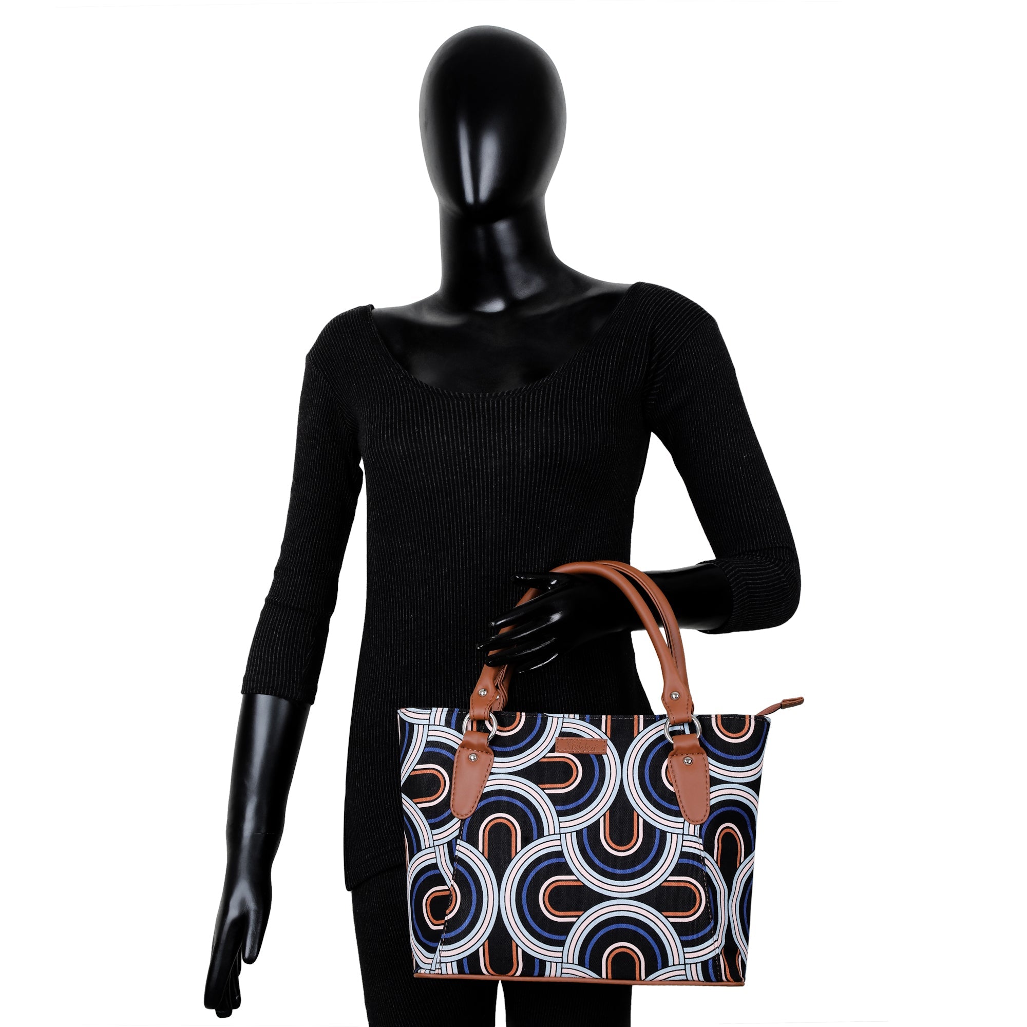 Sishka Abstract Hand Bag – Canvas Satchel & Top Handle Bag for Ladies Daily Use