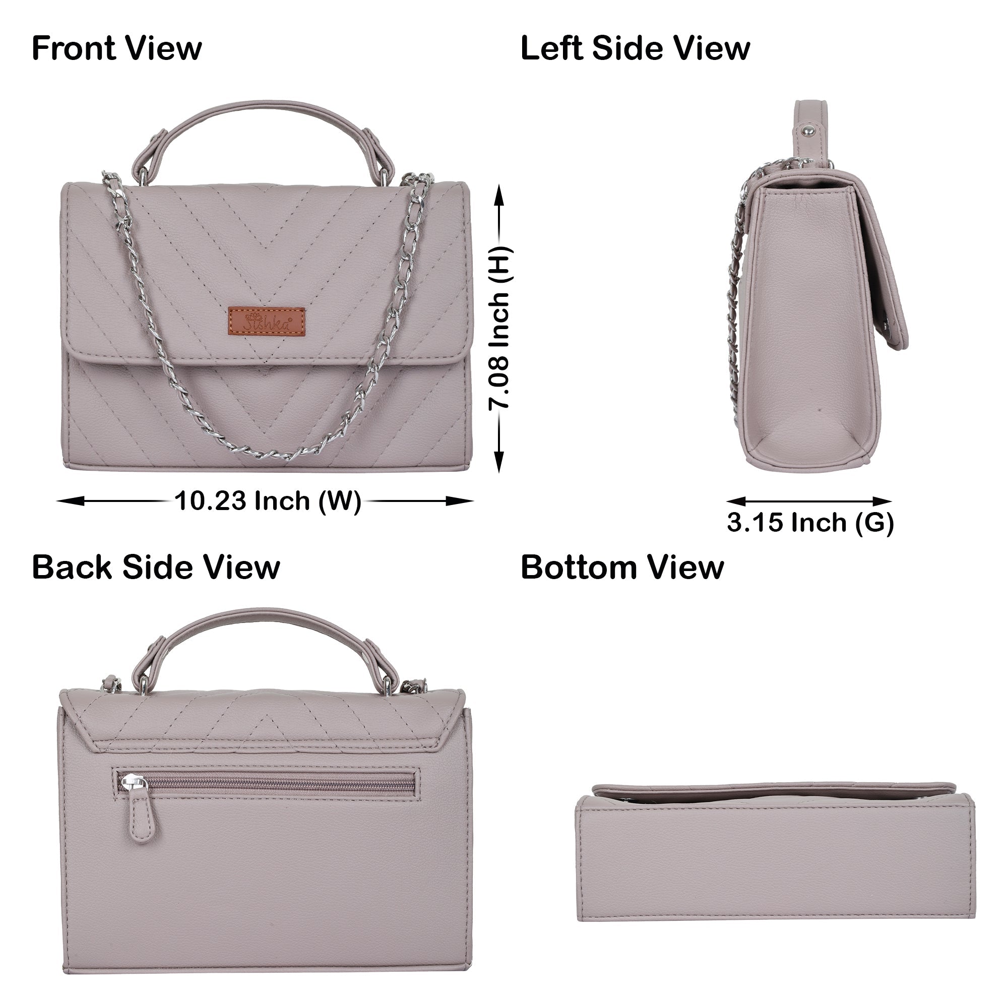 Mauve Vegan Leather Sling Crossbody Bag – Women’s Shoulder Purse