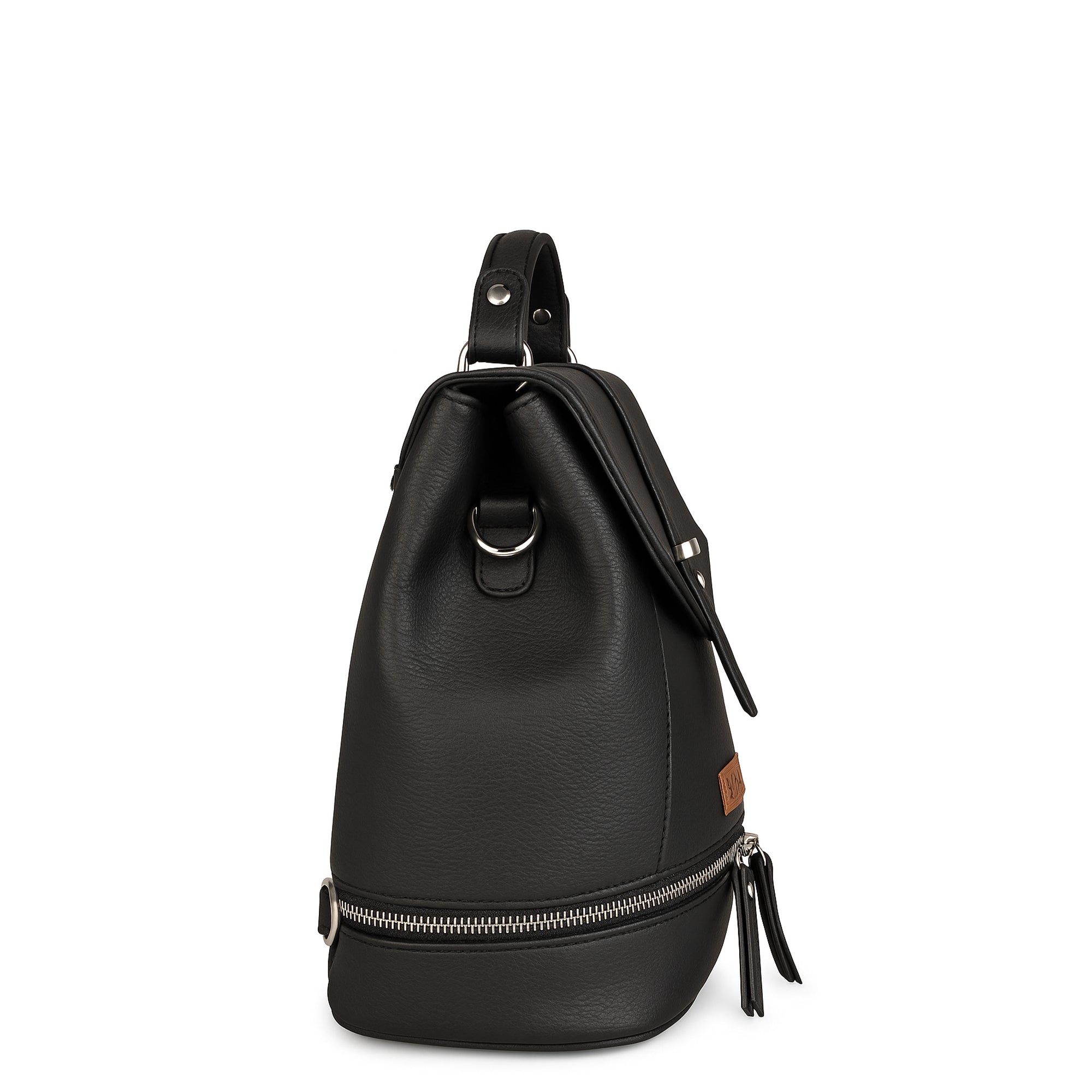 Black Leather Backpack Purse for Women – Handbag & Shoulder Bag for Work