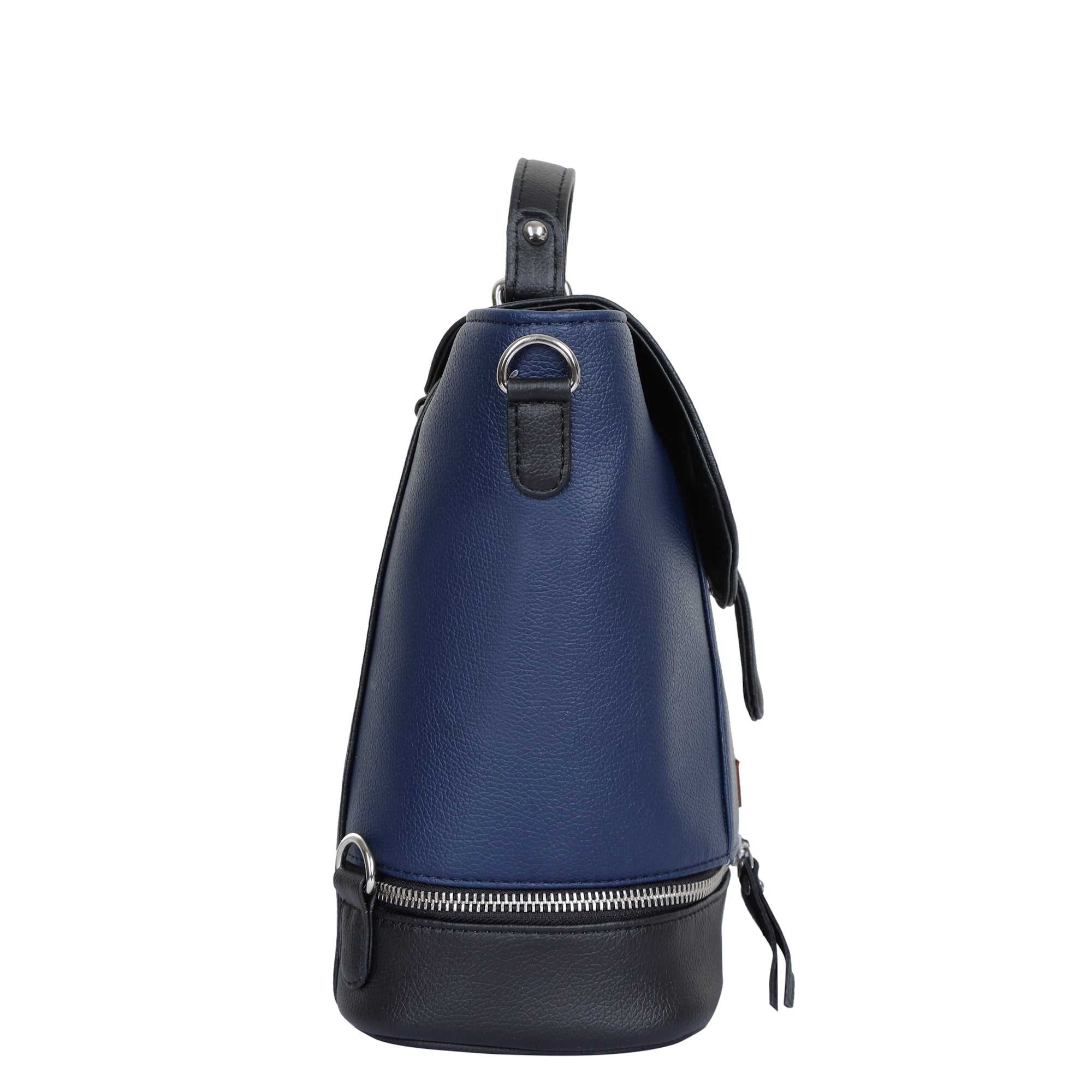 Blue Leather Ladies Backpack – Travel-Friendly Shoulder Purse & Handbag for Women
