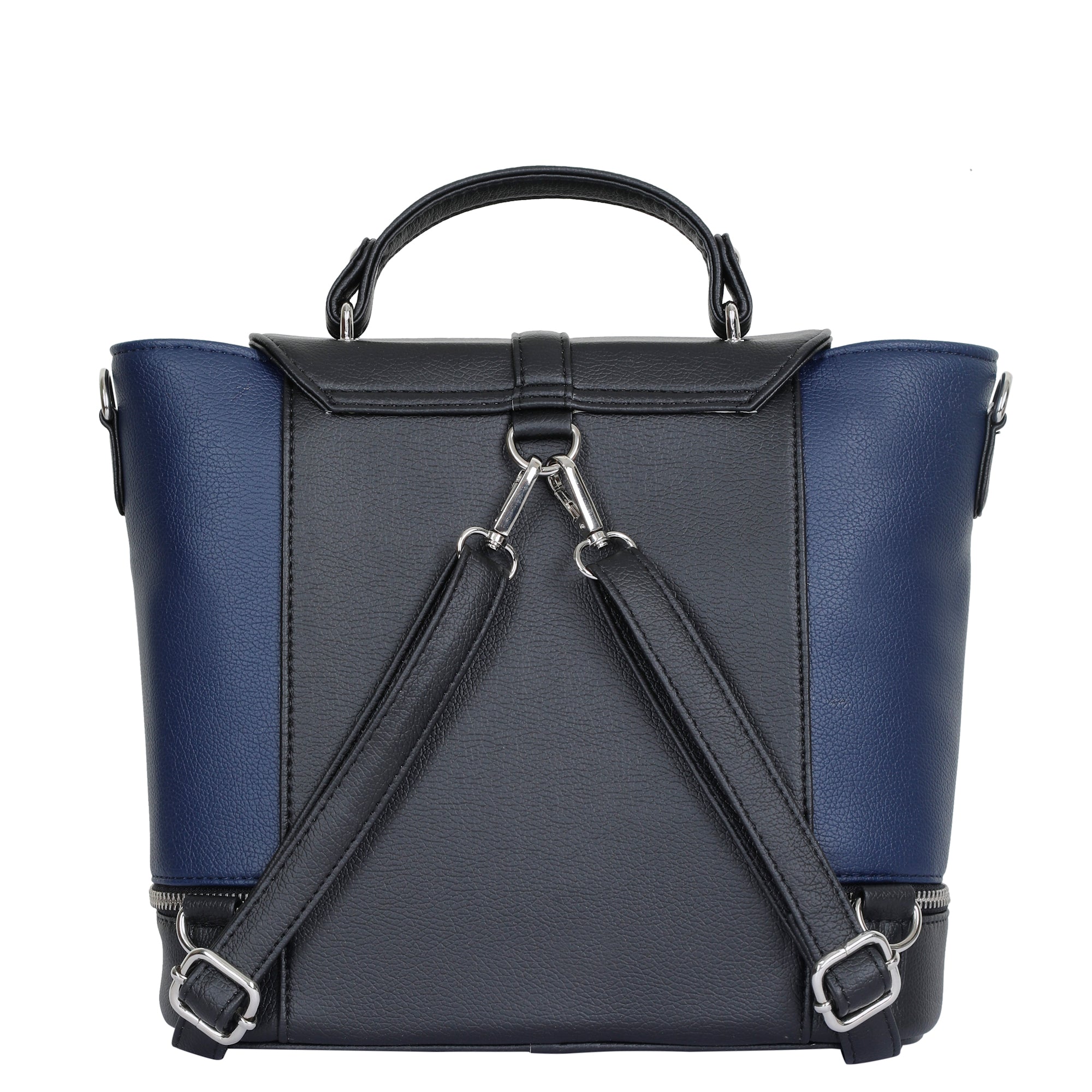 Blue Leather Ladies Backpack – Travel-Friendly Shoulder Purse & Handbag for Women