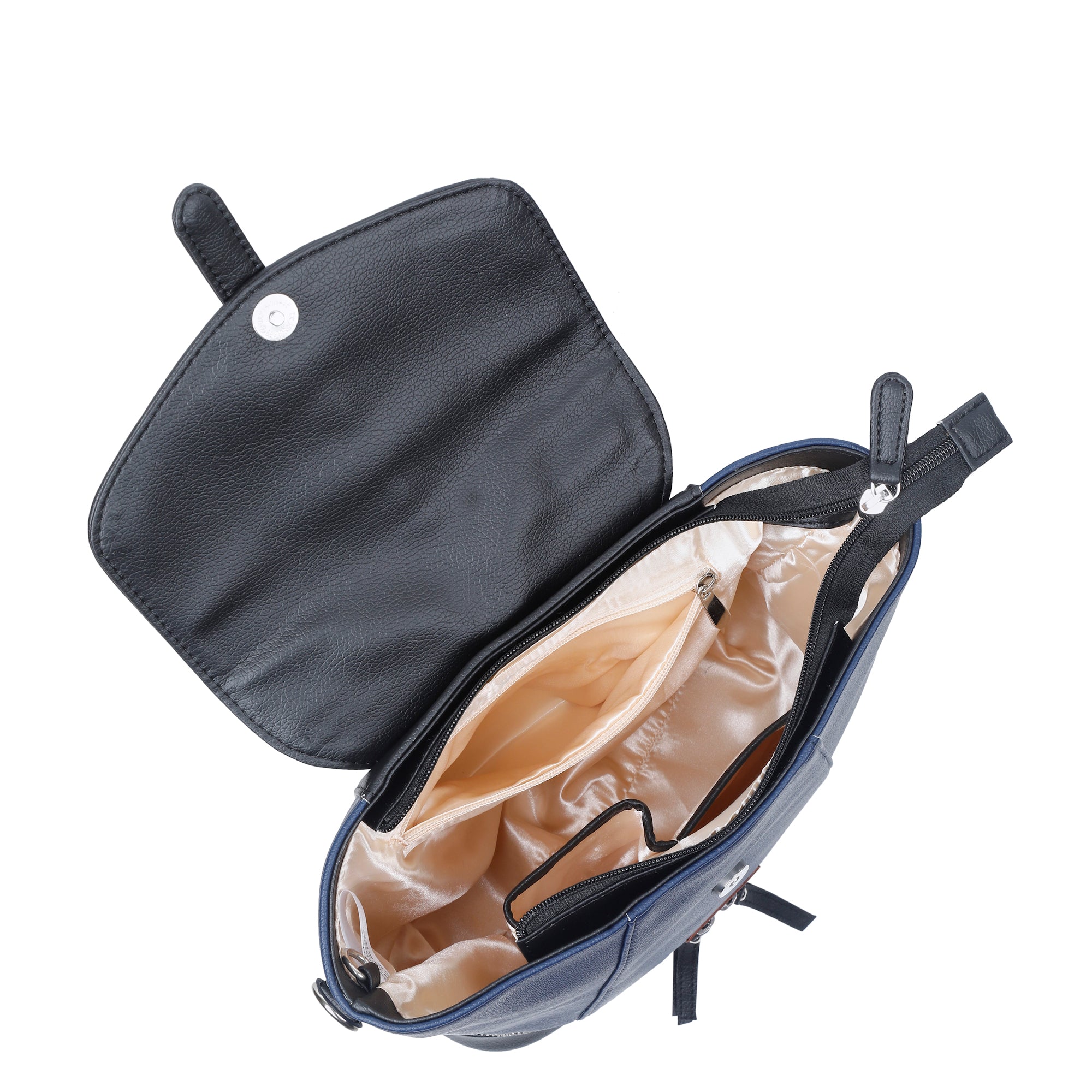 Blue Leather Ladies Backpack – Travel-Friendly Shoulder Purse & Handbag for Women