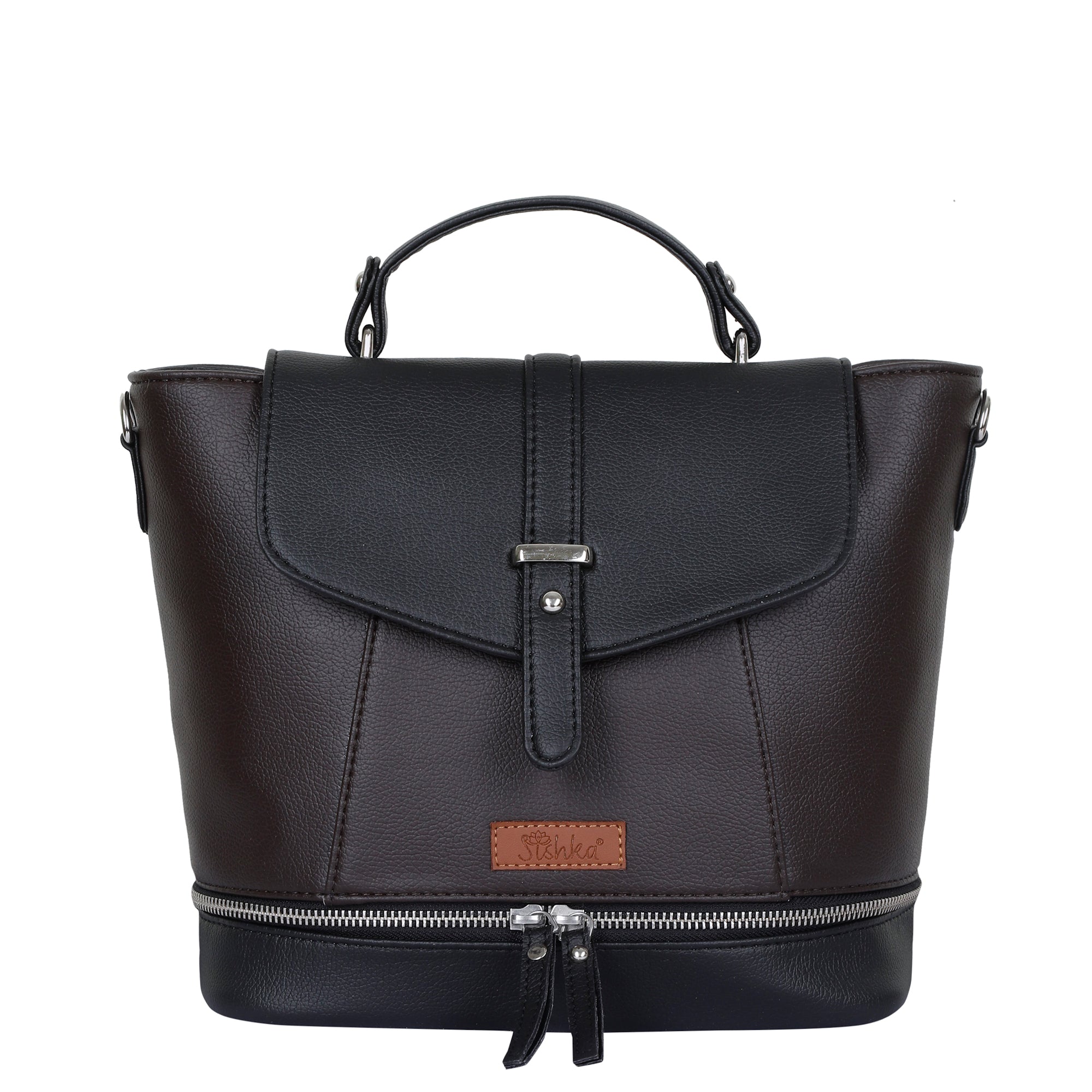 Brown Vegan Leather Convertible Backpack Purse for Women |Handbag