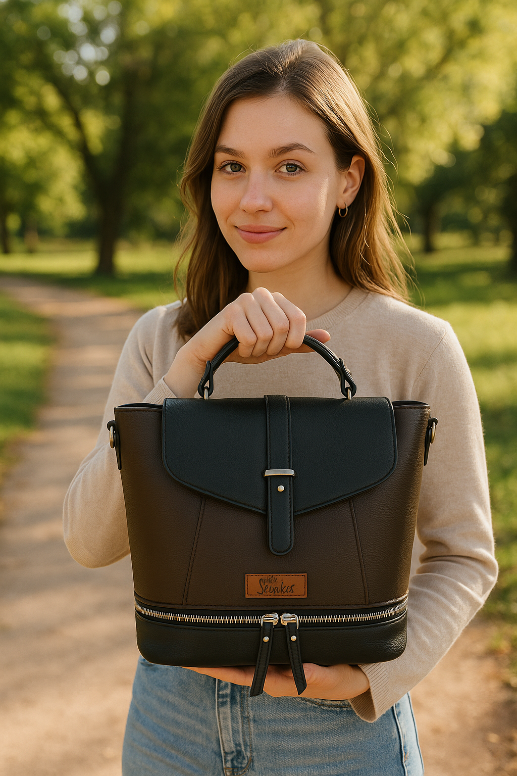 Brown Women’s Casual Backpack Purse – Leather Handbag & Shoulder Bag