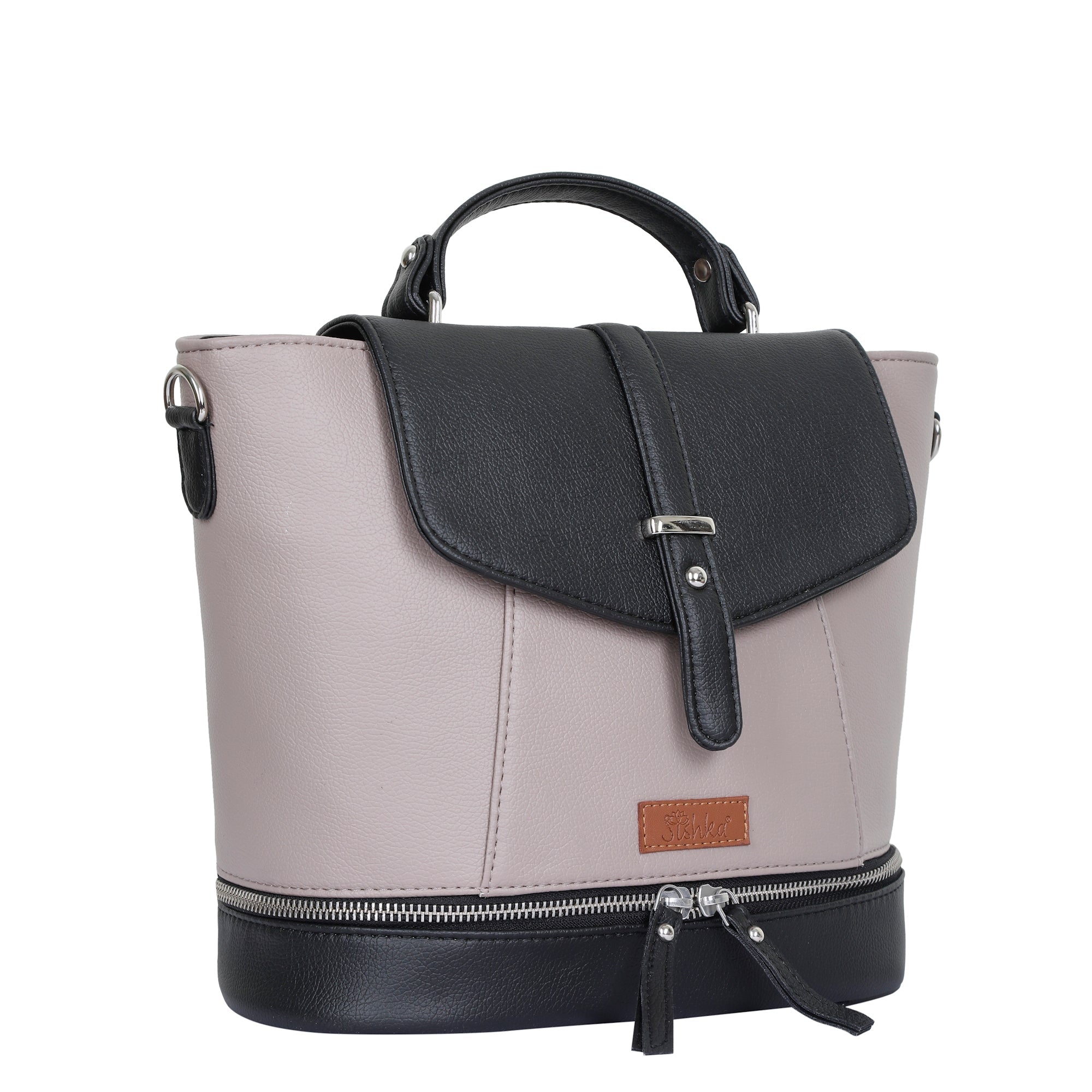 Mauve Women’s Fashion Backpack – Leather Shoulder Purse for Office