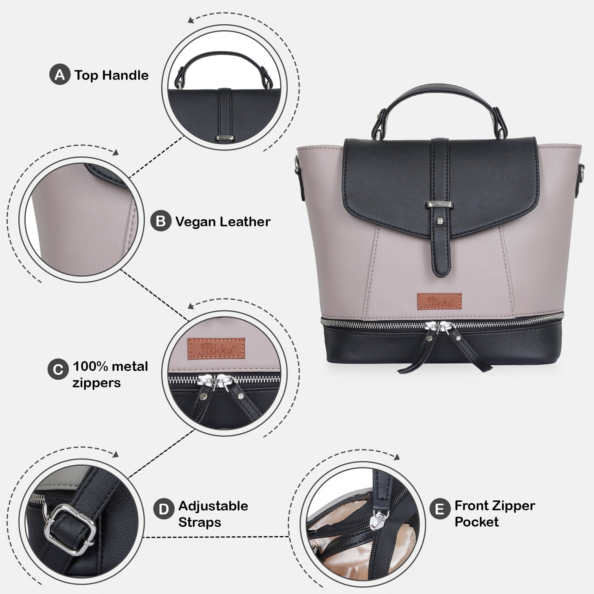 Mauve Women’s Fashion Backpack – Leather Shoulder Purse for Office